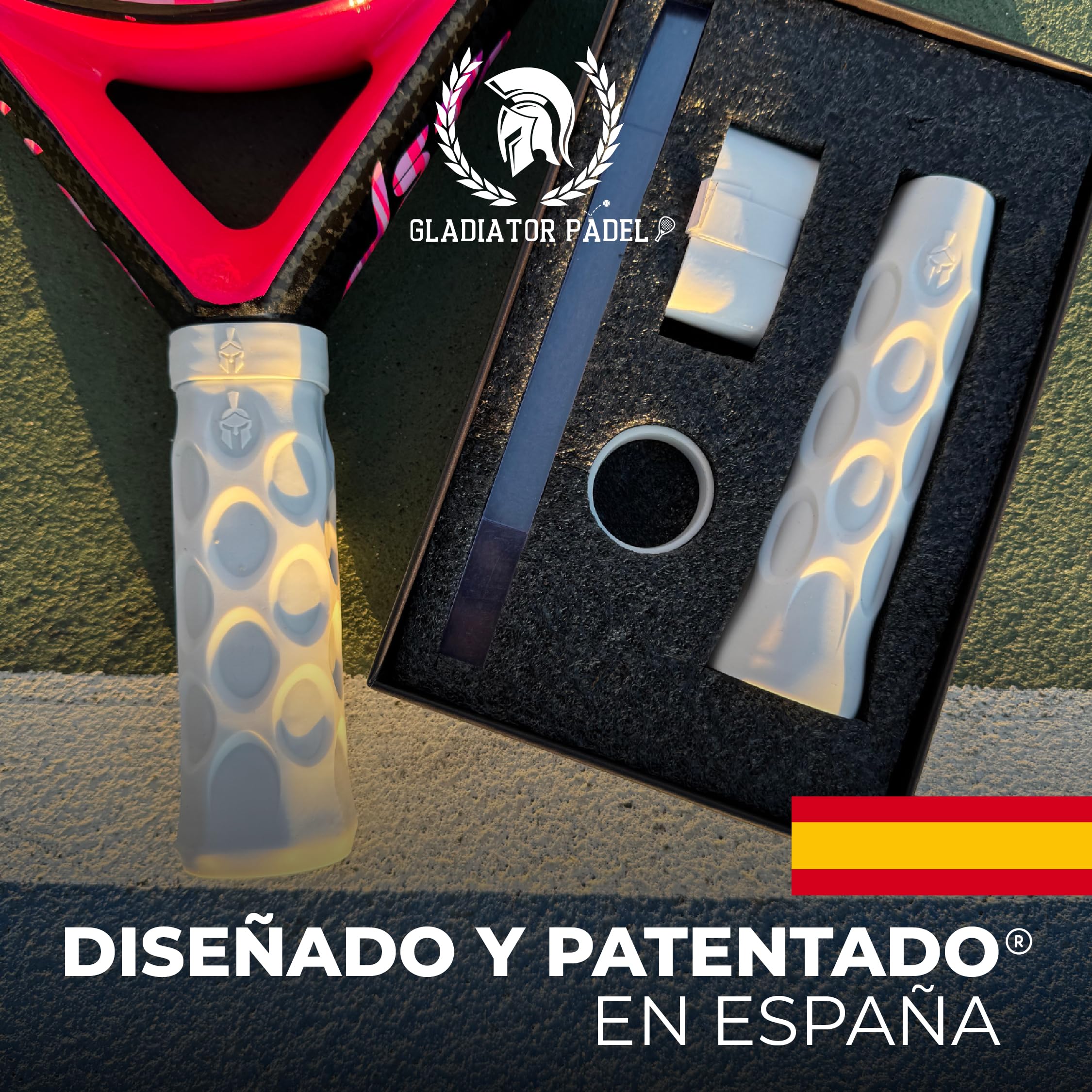 Embuñadura Pala Padel Antivibración Grip Octagonal con Straps