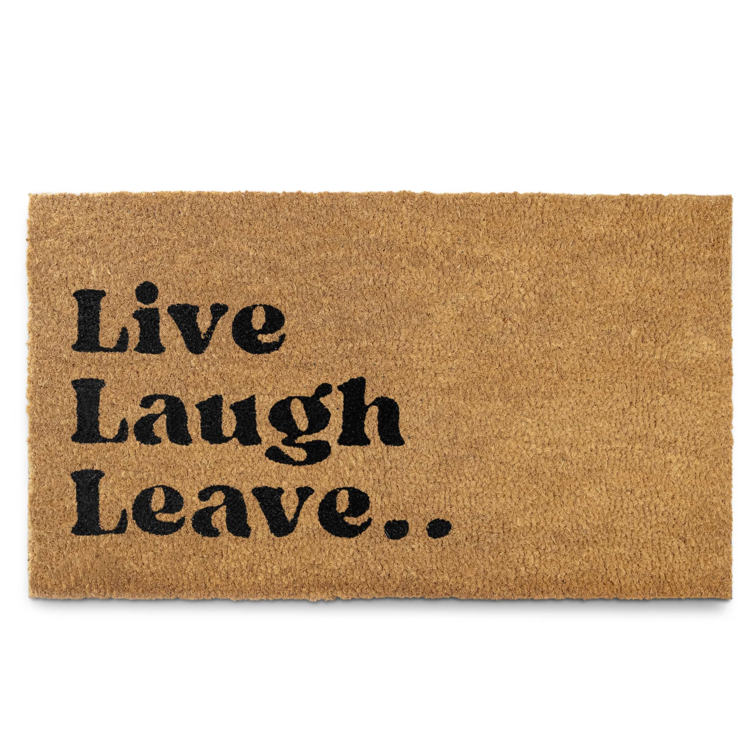 Live Laugh Leave Welcome Matt Outdoor 30x17 Inch, Welcome Mat for Covered Outdoor Area, Front Doormat w/Non-Slip PVC Backing