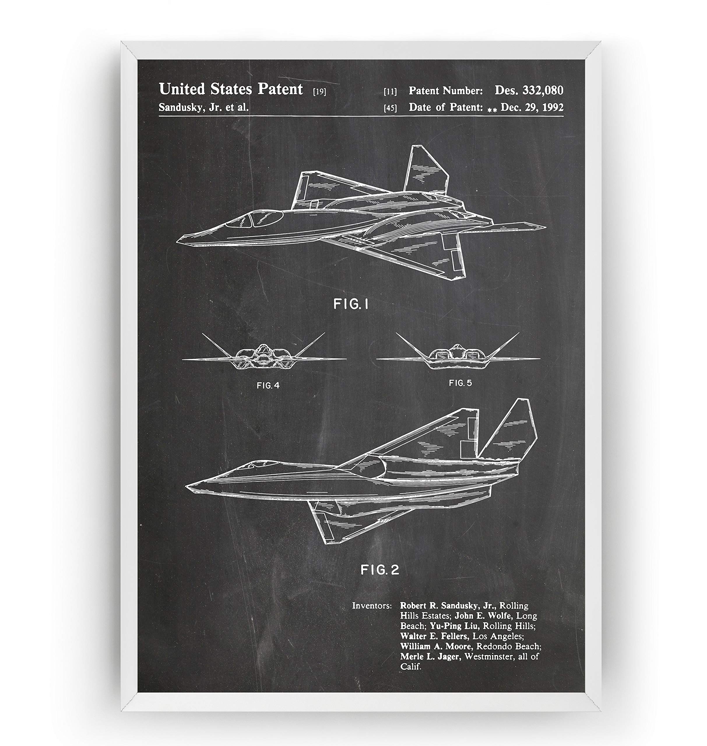 Magic Posters YF-23 Stealth Fighter 1992 Patent Print - Aviation Aircraft Airplane Poster Giclee Art Wall Decor Vintage Blueprint Gift - Frame Not Included