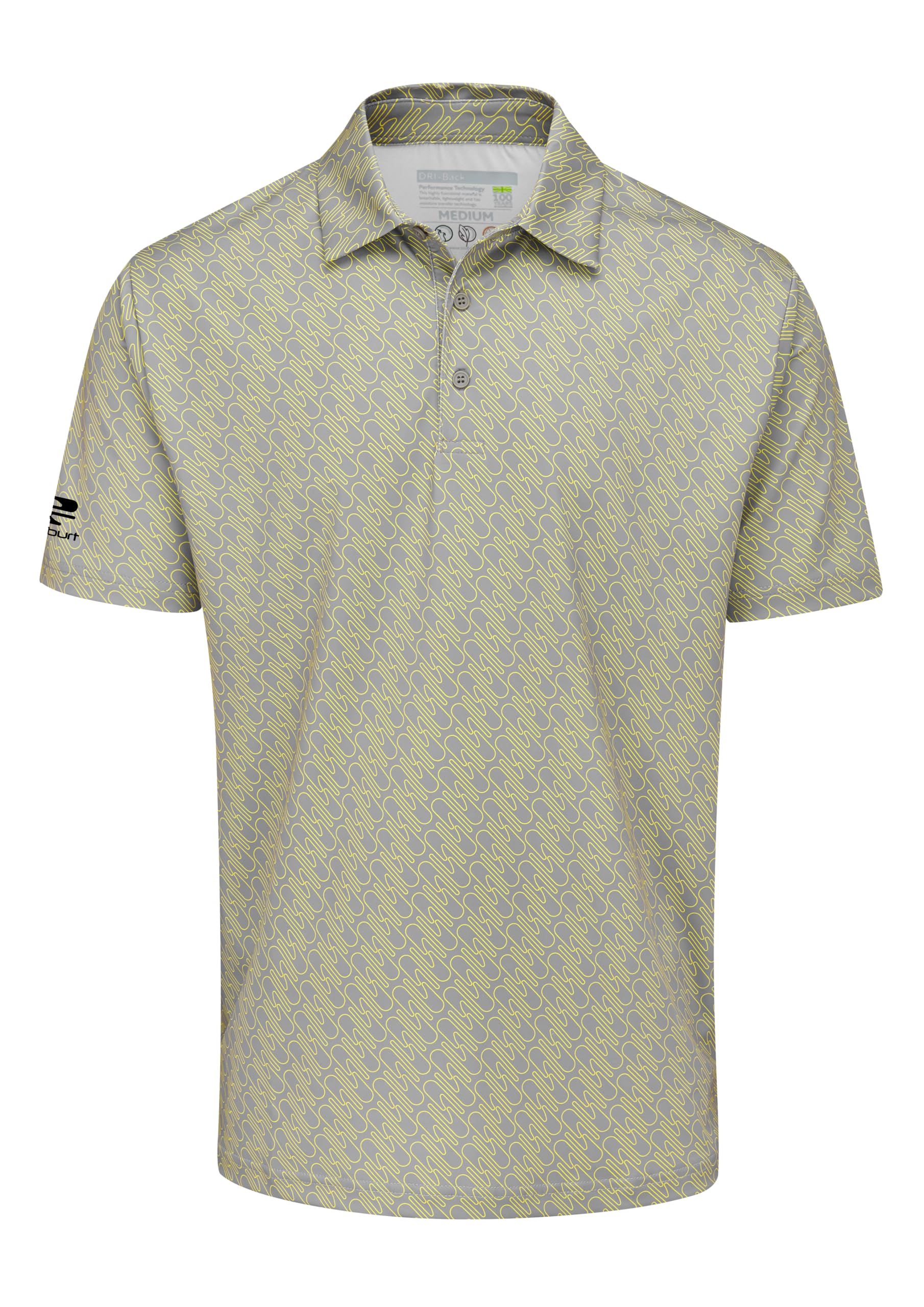 Stuburt Falcon Men's Golf Classic Fit Short Sleeve Polo Shirt, Ash, Small