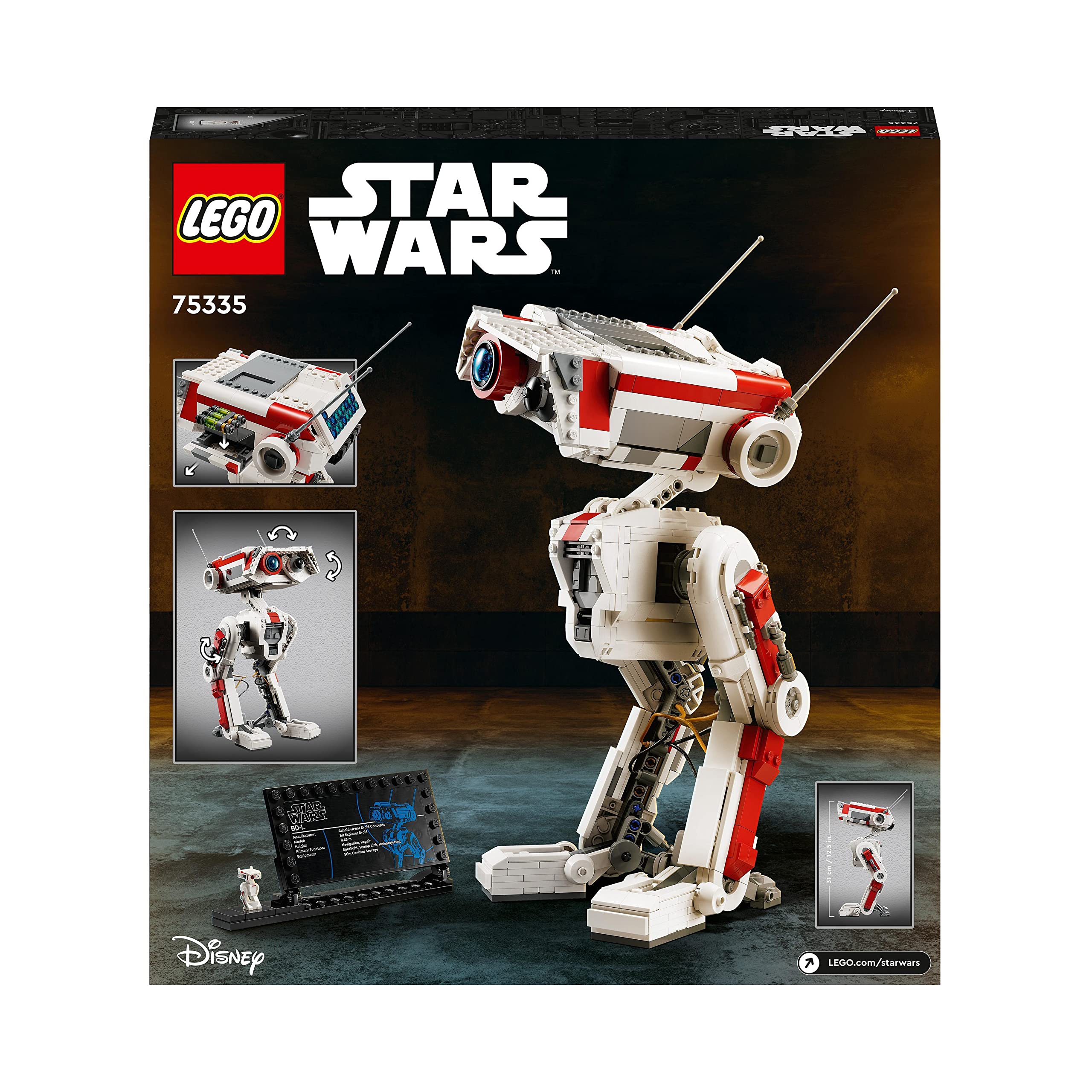LEGO 75335 Star Wars BD-1, Modellbausatz, bewegliche Droidenfigur, Zimmer-Deko, Geschenkidee zum Geburtstag für Jungen & Mädchen, Teenager aus dem Videospiel Jedi: Fallen Order