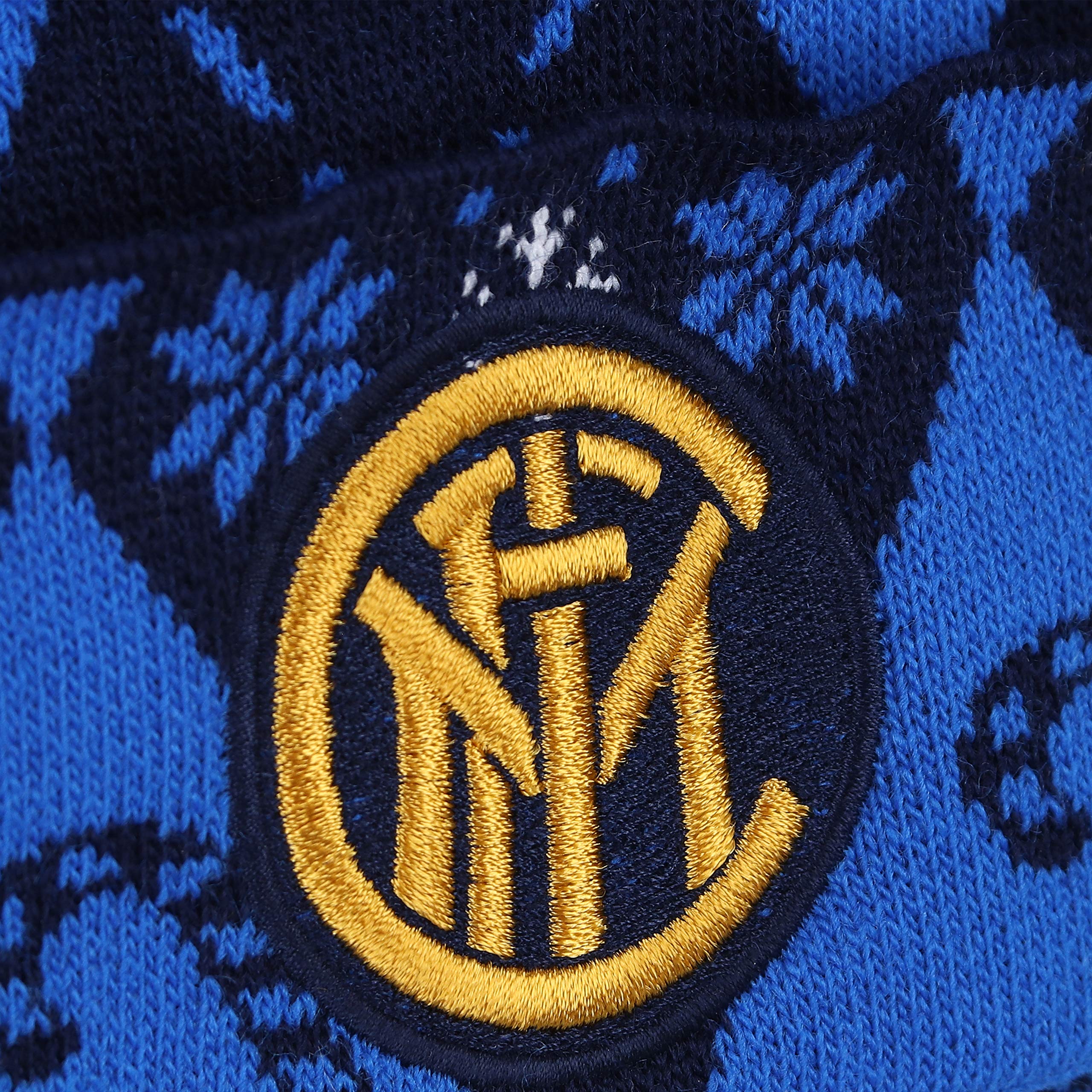 Cappellino Inter Natalizio 2021 - Berretto Unisex, 100% Acrilico, Con Pon Pon E Logo Ricamato