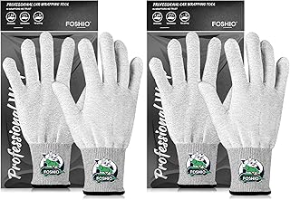 FOSHIO Grey Vinyl Wrap Gloves, Professional Carbon Fiber Anti-Static Tint Gloves, Dust-Free Wrap Glove for Wrapping Vinyl
