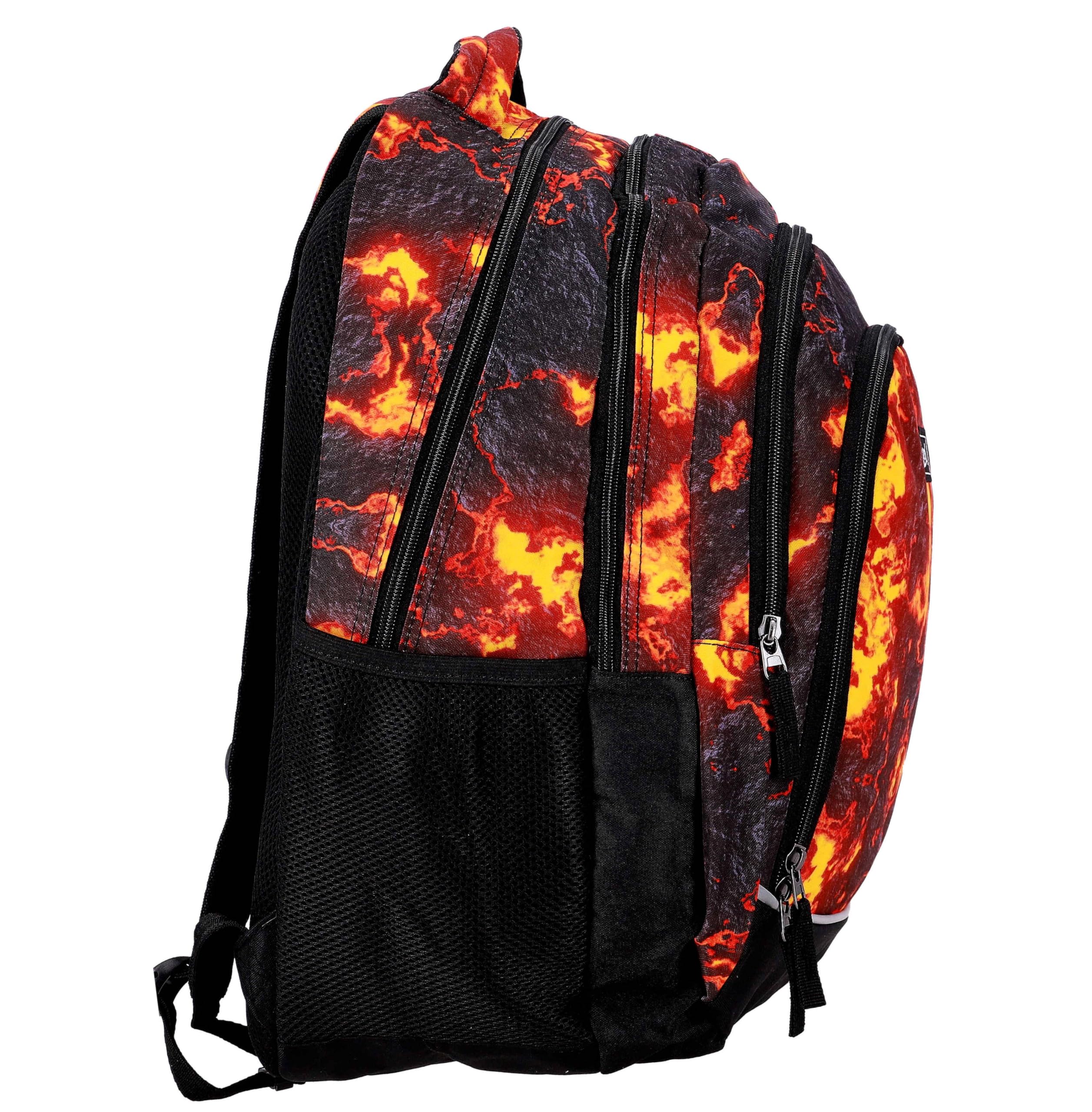 Schulrucksack Teenager Set 3 Teilig - Schulrucksack Jungen, Schulranzen Jungen ab 5. Klasse mit Brustgurt - Rucksack Schule, Schultasche - Ergonomischer Schulranzen (Lava)