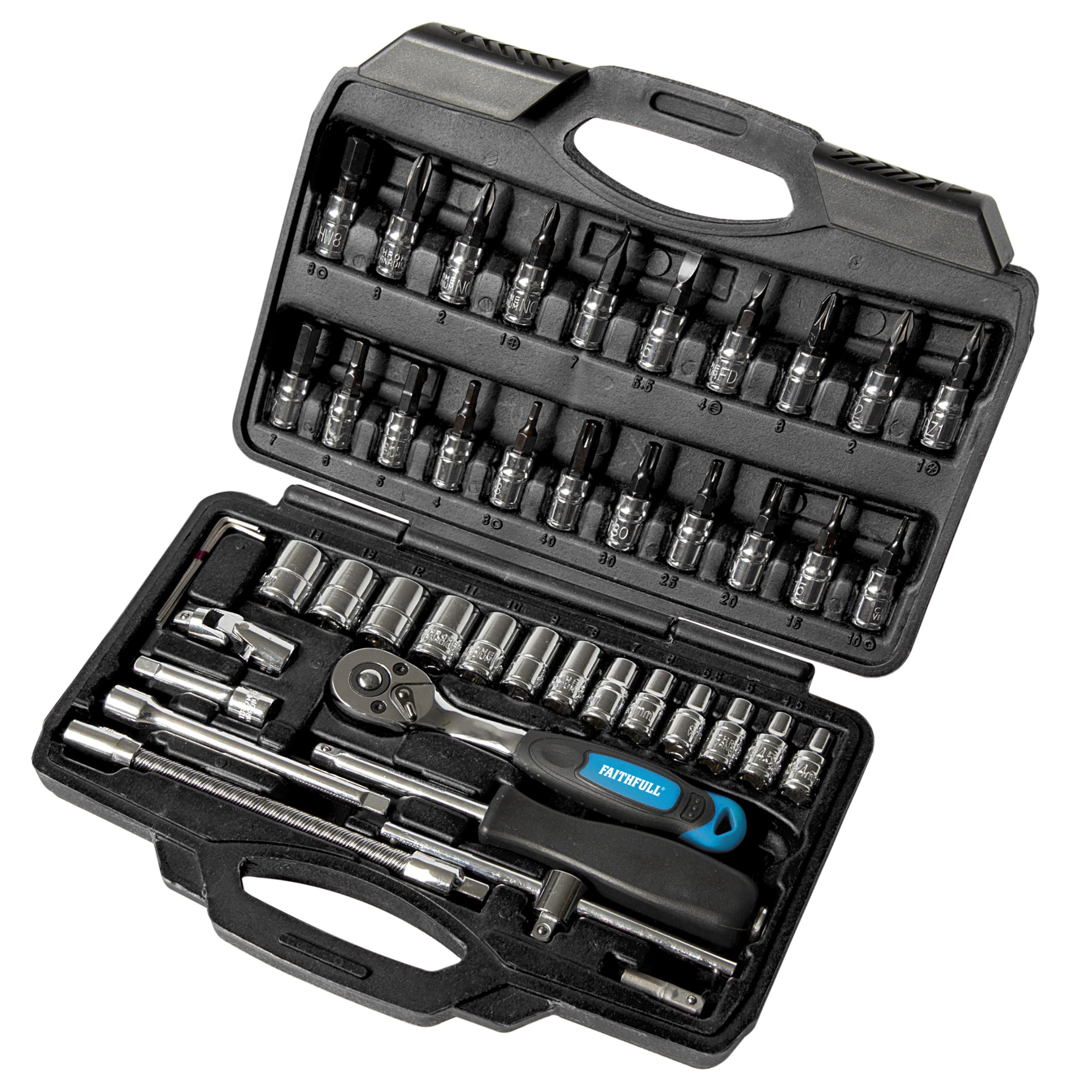 Faithfull 1/4in Socket Set, 46 Piece