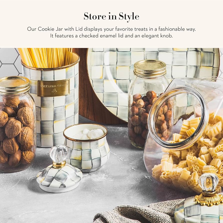 Amazon.com: MACKENZIE-CHILDS Cookie Jar with Enamel Lid