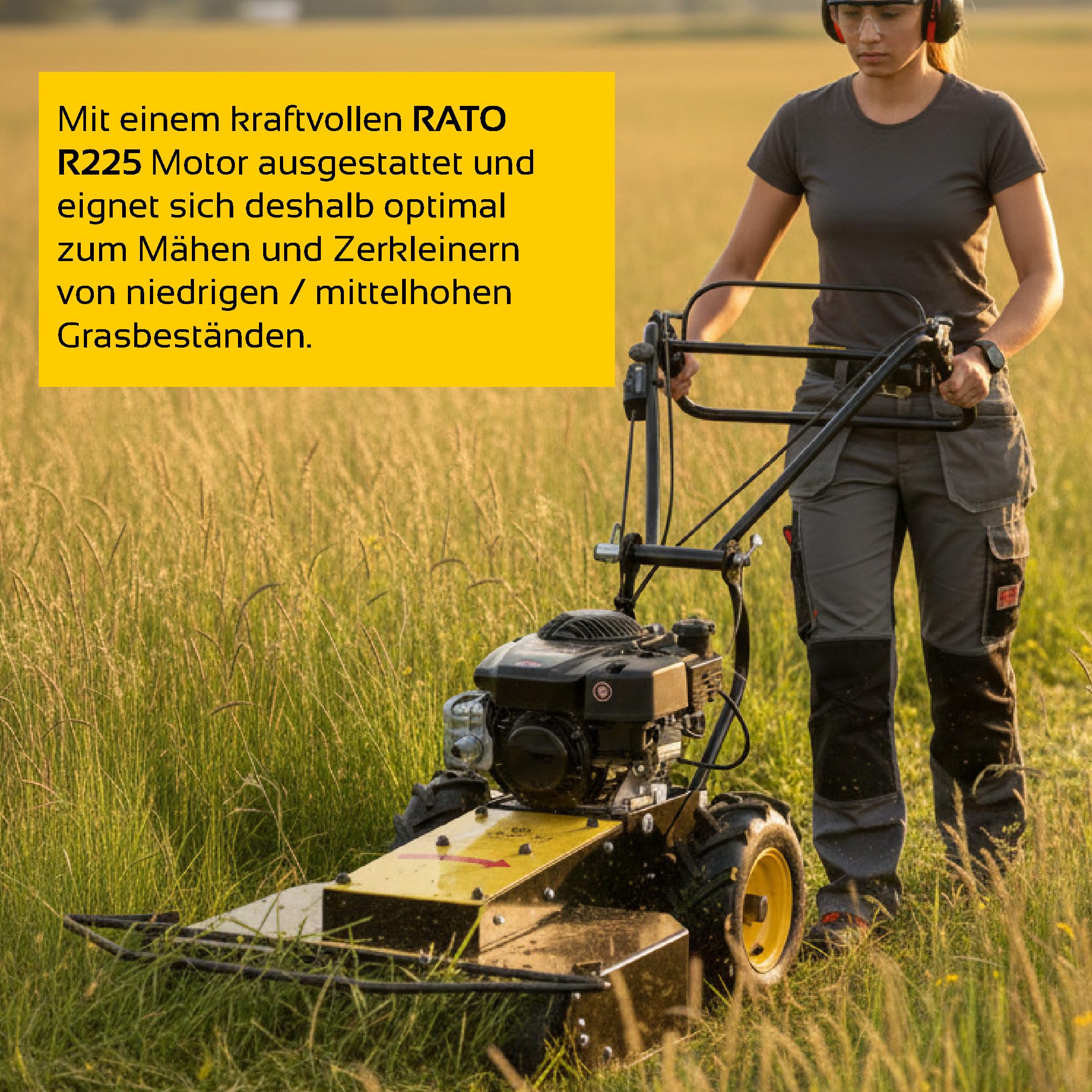 BAMATO Mulchmäher GM-875 Benzin Wiesenmäher Hochgrasmäher 580mm