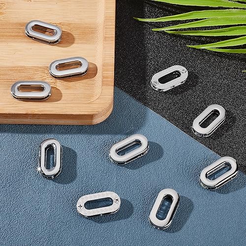 Miniatura 4 de GORGECRAFT 12 piezas de ojales ovalados atornillados de metal con arandelas juntas, grillete, anillos de extremo de bolsa, conectores de asa de