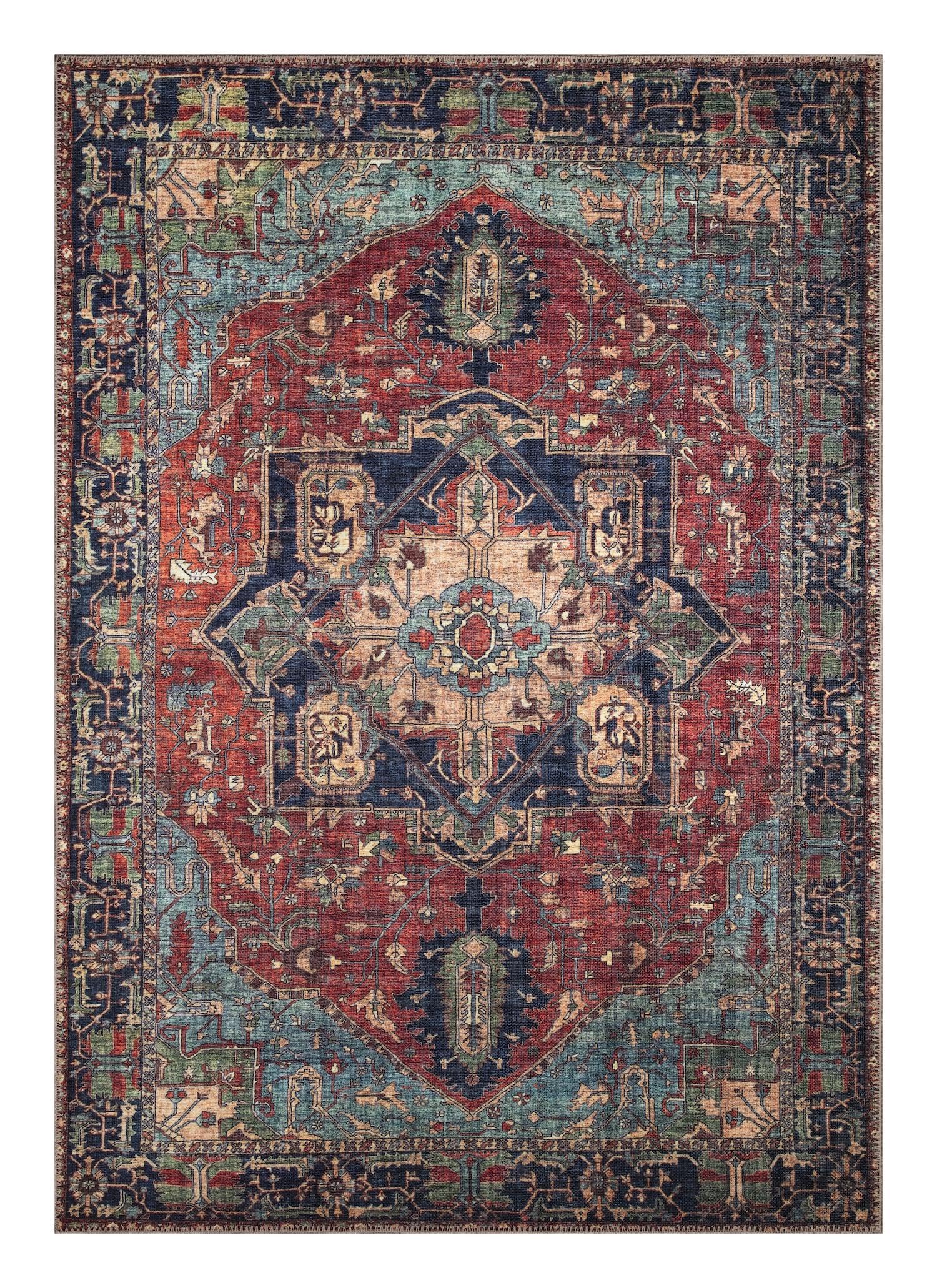 Keen Home Design 3x5 Rug - Machine Washable Entry Rug with Non-Slip Backing, Ideal for Enteryway, Kitchen, Bathroom, Laundry Room - Vintage, Easy Clean, Durable, Low Pile Rug - (3' x 5')