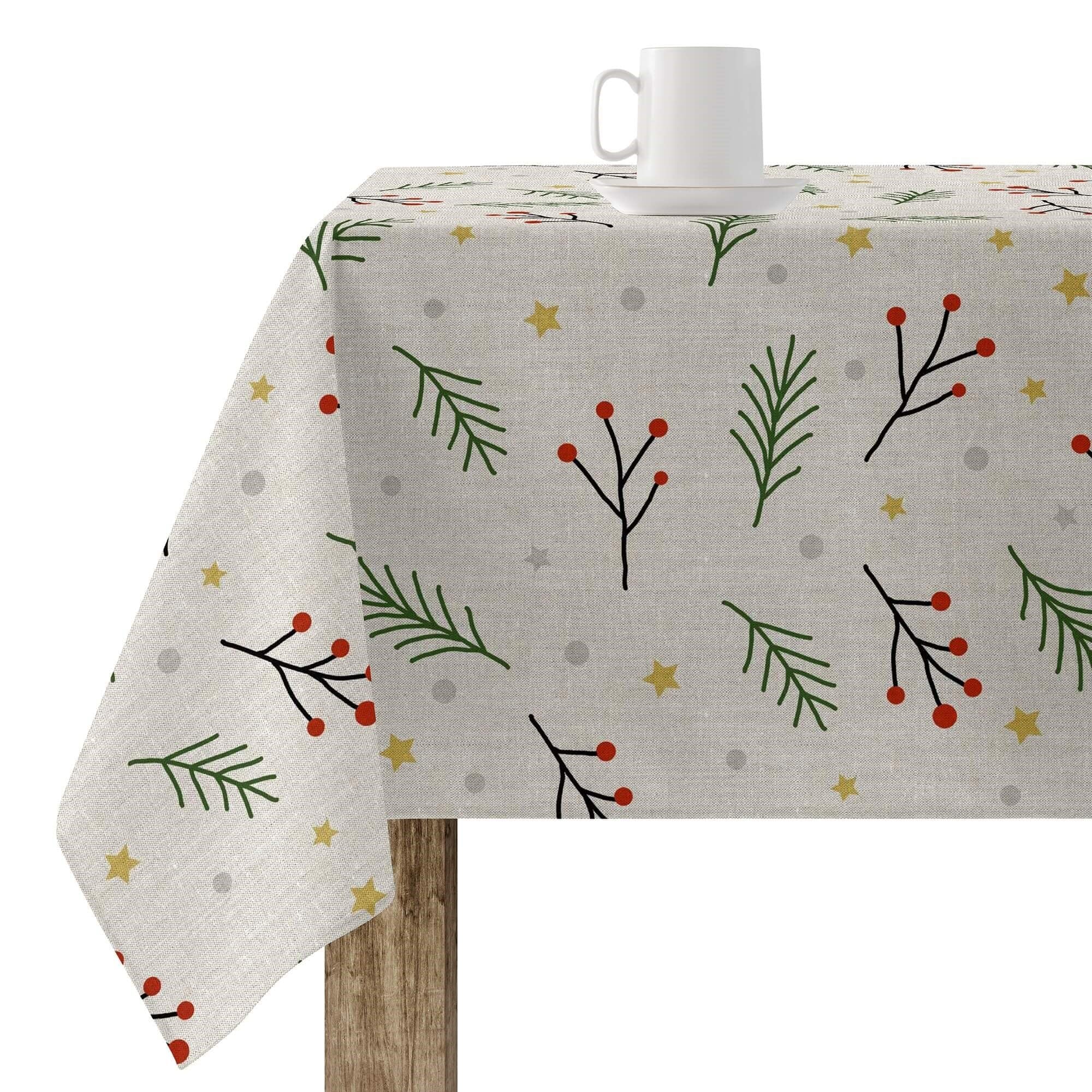BELUM | Christmas Tablecloth | Stain-Resistant Rectangular Table Cloth | Resin Tablecloth (Laminated Feel) | Table Cloth | Home Table Cloth (100 x 140 cm)