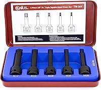Vista 1 de Genius Tools Juego de llaves de vaso de impacto cuadrado triple Dr. de 5 piezas 3/8" TM-305