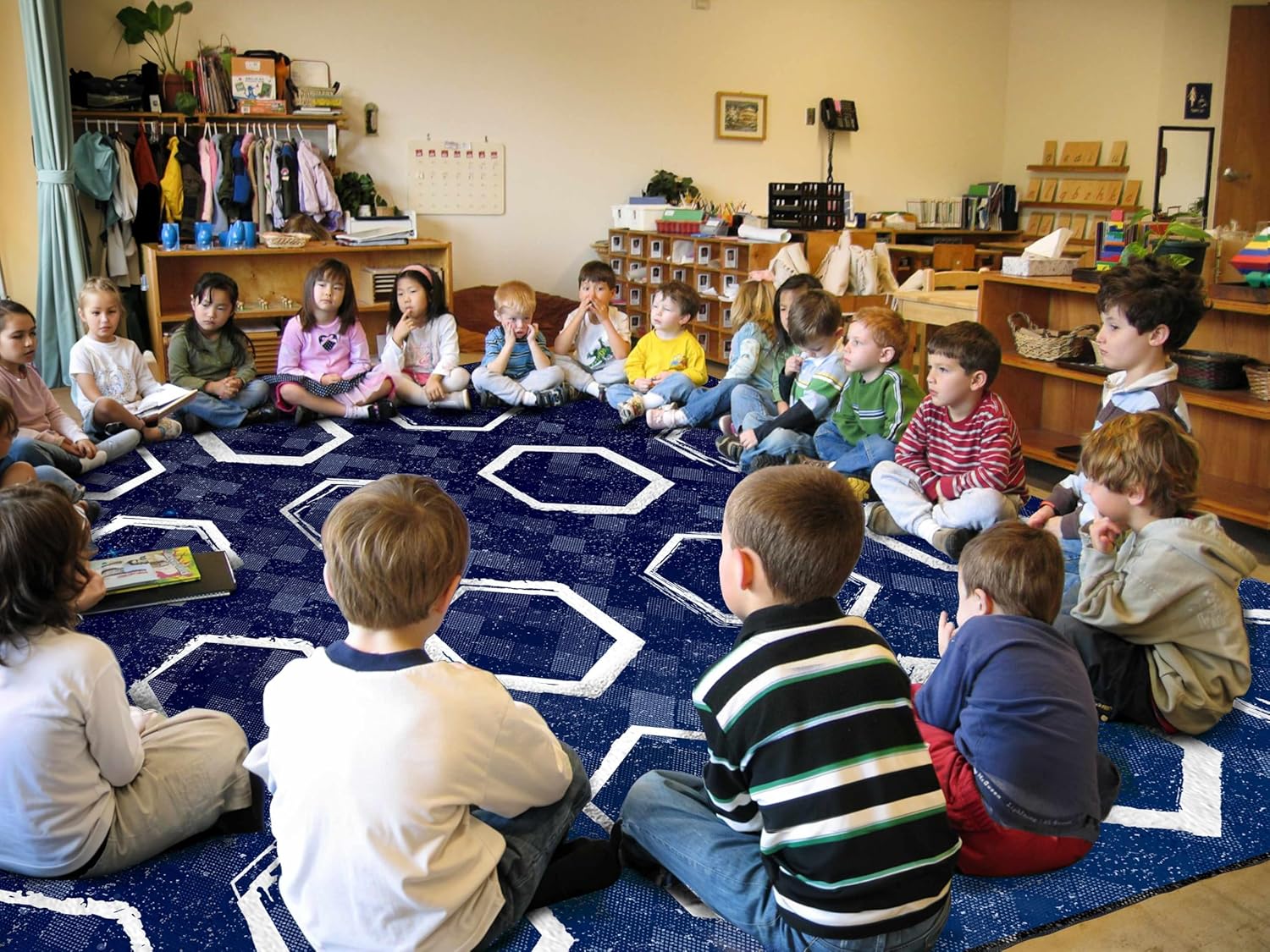 OLEEK Large Classroom Rug Elementary 8x10 - Classroom Rugs for Kids Room - Classroom Carpet Elementary - Kids playroom Rug 8 x 10 - Preschool Rugs for Classroom - Schoolgirl Style Classroom Decor