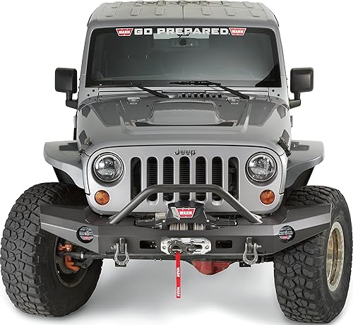 Miniatura 5 de WARN Parachoques delantero rechoncho serie Elite 101450 para Jeep JK Wrangler, con tubo protector de rejilla