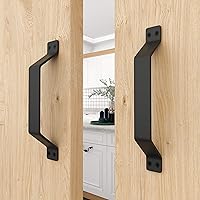 Vista 1 de WINSOON Manijas rústicas para puerta de granero, juego de 2 manijas de puerta de acero sólido pintadas en negro, cómodas y prácticas, accesorios