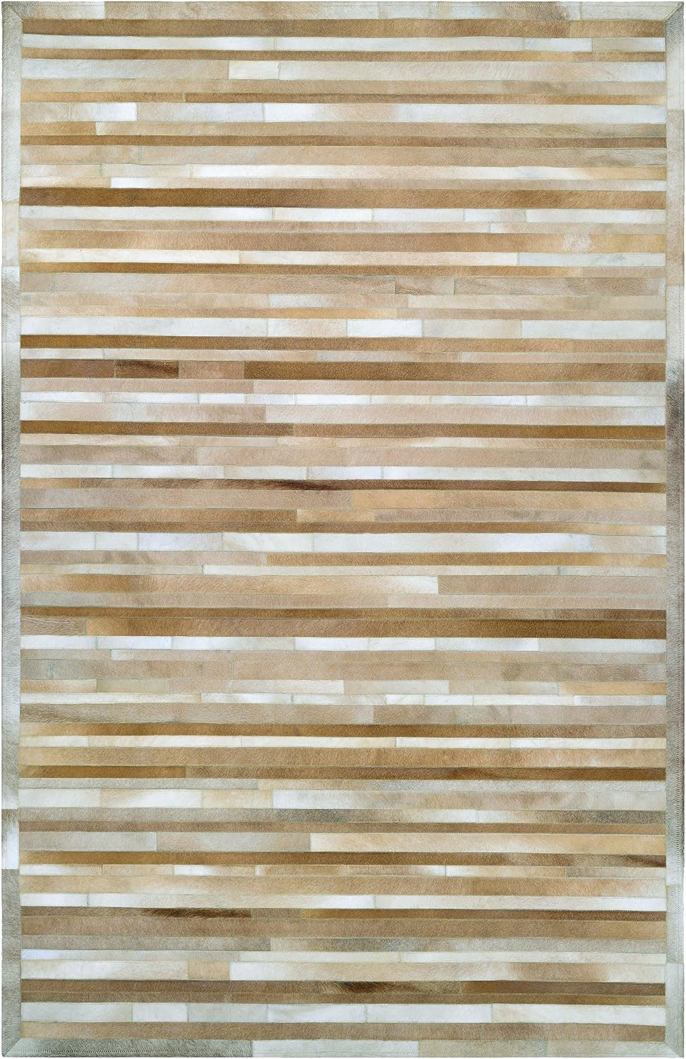 Couristan Chalet Indoor Area Rug - Plank 5'4" x 8' Rectangle in Grey-Ivory, Handmade Striped Pattern, Durable and Cozy for Rustic Home Office, Living Room or Bedroom Decor