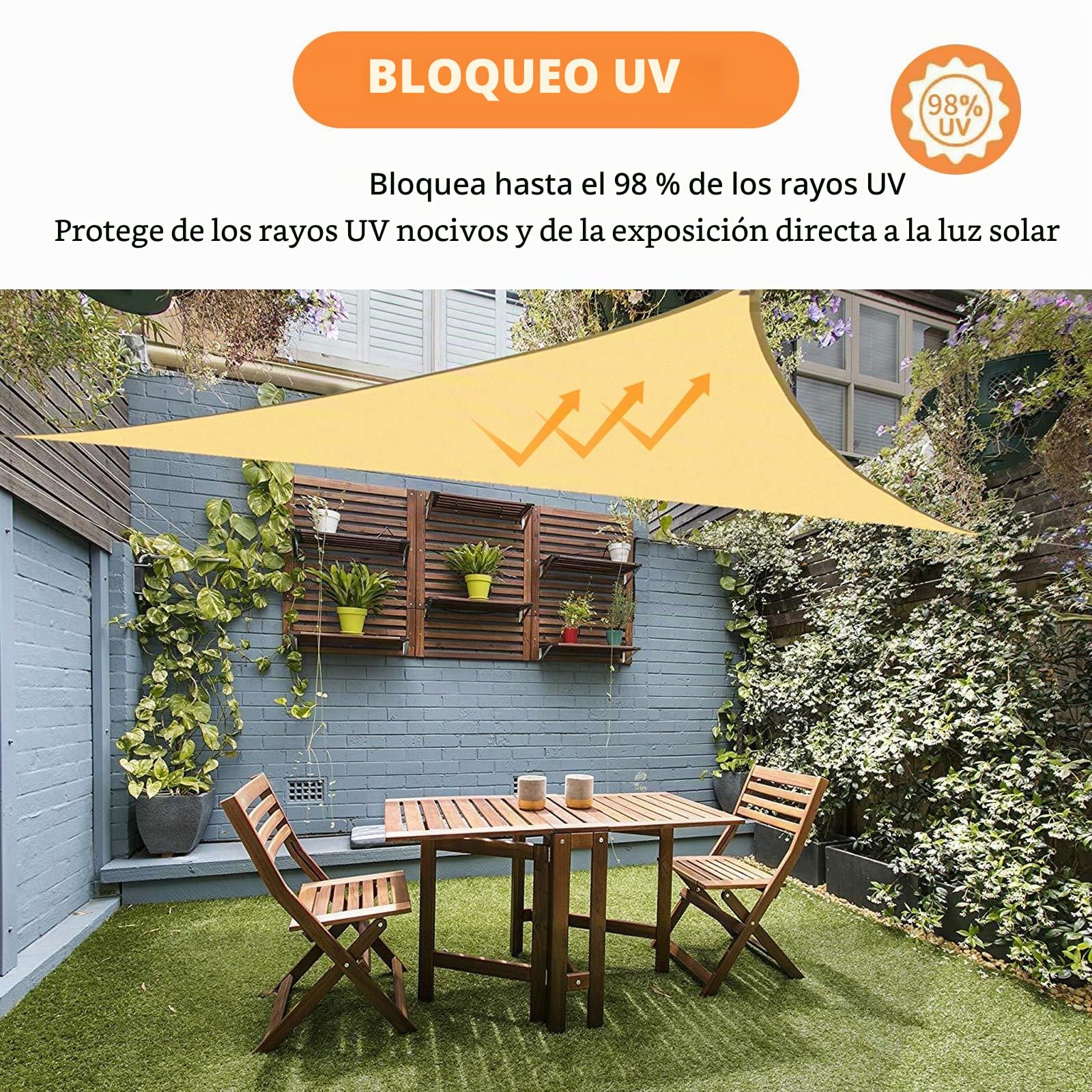 Impermeable Toldo Vela de Sombra,Toldo Vela de Sombra Rectangular 2x3m,Exterior Terraza,para Exteriores,Pergola,Jardín,Terrazas,Piscina