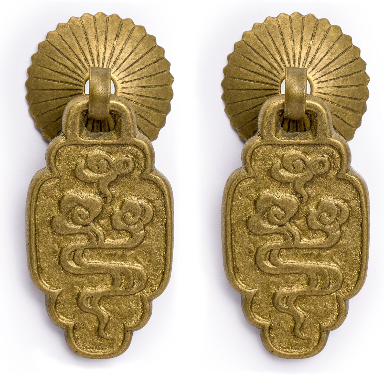 Hardware Philosophy "Ru Yi Brass Hardware Pulls 2.4 Inches - Set of 2 - Architectural, Interior Design, Furniture Cabinet Customization Hardware
