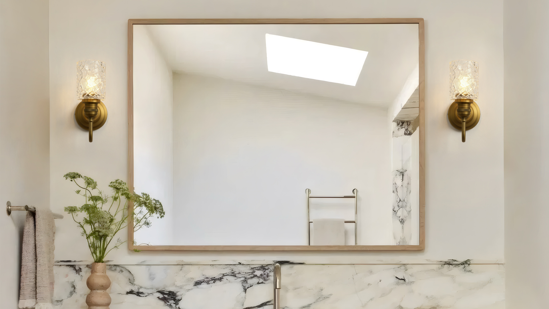 Image of Vintage Gold Sconces with Clear Glass Shade, Indoor Hardwired | wall mounted light for bathroom mirror, living room, bedroom, kitchen,easy install & clean,rustproof,hand glass,E26, UL