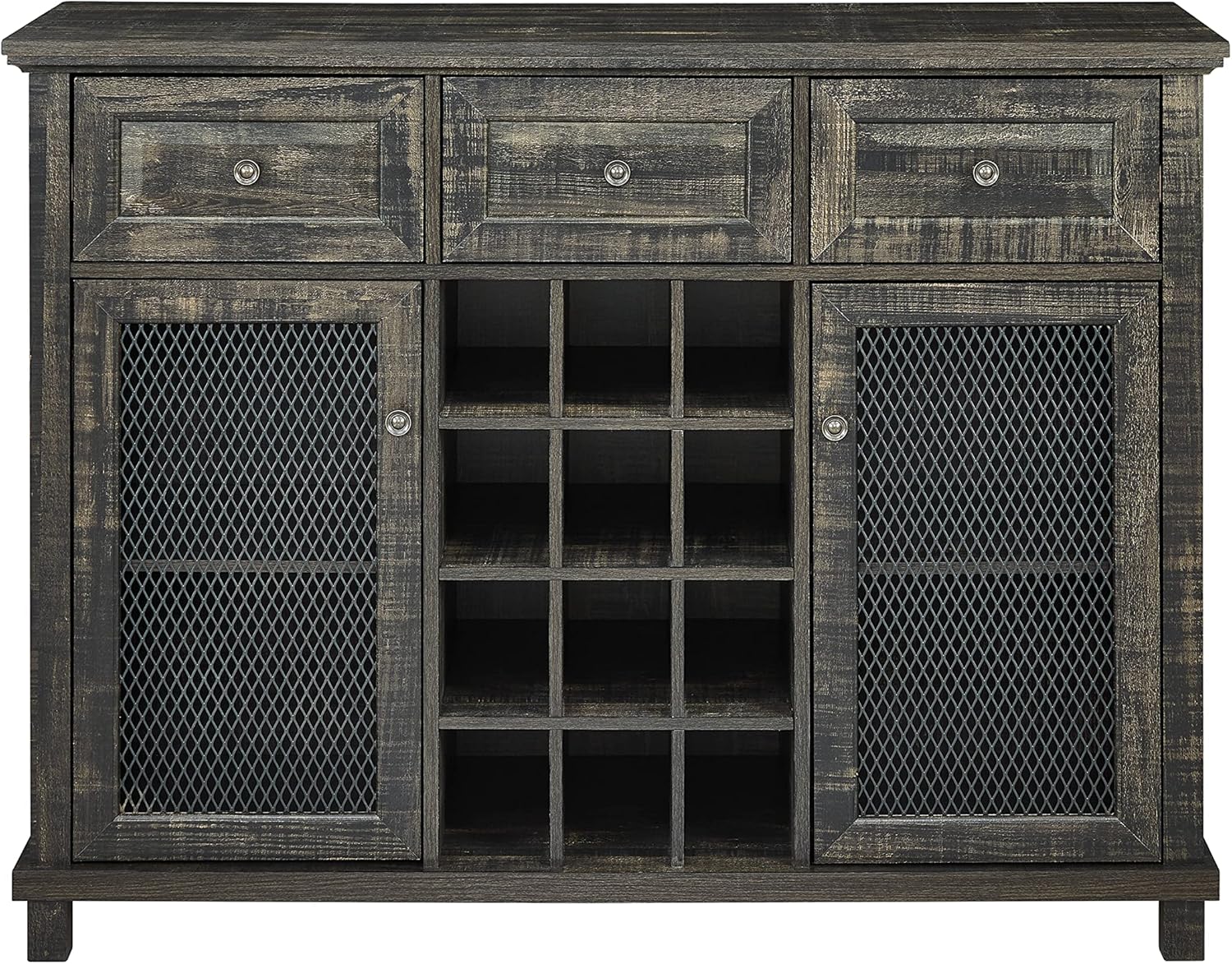 Buy Home Source Charcoal Bar Server and Wine Rack Online at