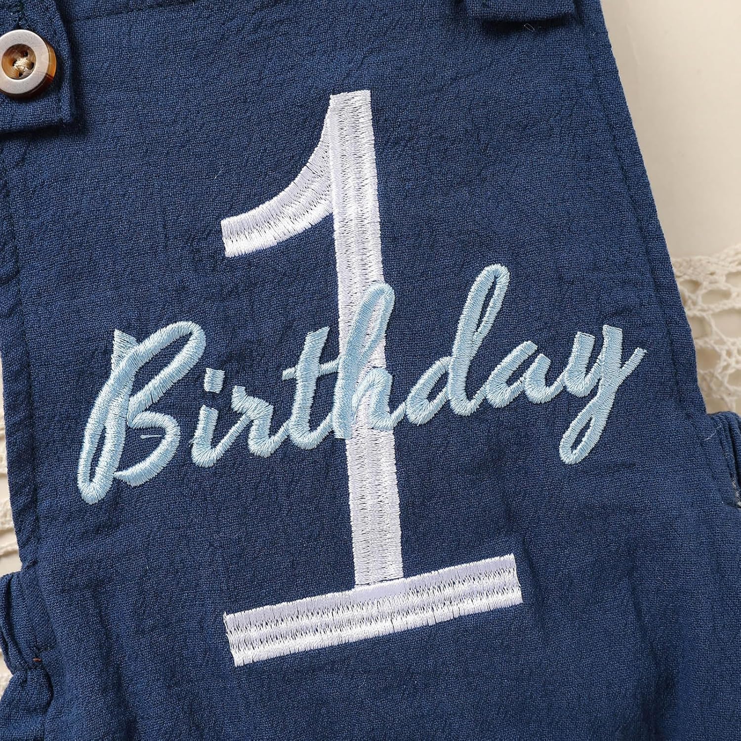 Baby Boys Girls 1st Birthday Romper Baby First Birthday Outfit Boy Solid Color Jumpsuit Cake Smash Outfit - Image 5