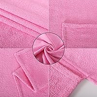 Vista 5 de Muka Toalla de baño de algodón con bolsillos laterales, 29 x 85 pulgadas, color rosa