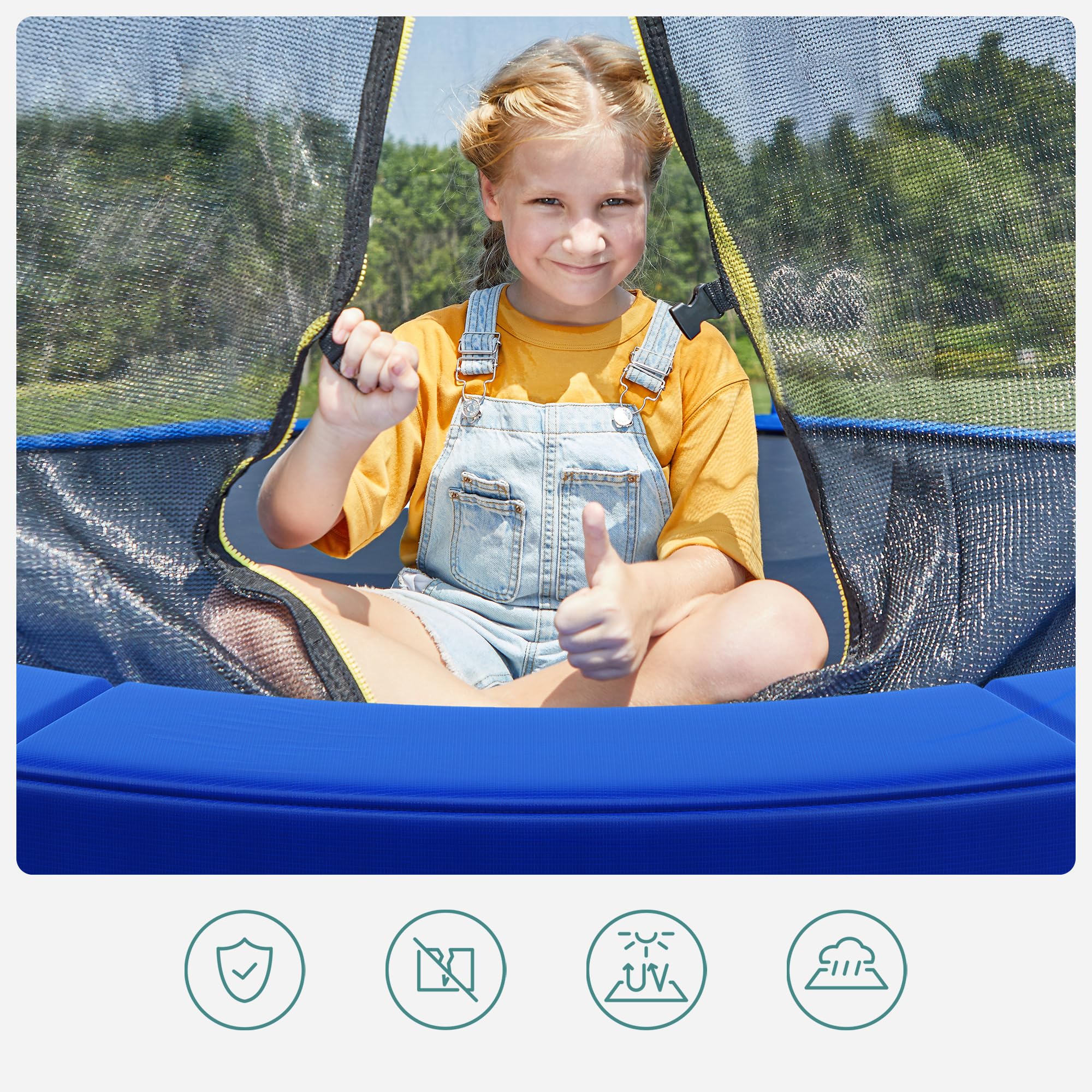 SONGMICS Trampolin Randabdeckung, Ø 183 244 305 366 427 cm, Federabdeckung, Randschutz, Sicherheitsmatte, UV-resistent, reißfestes Trampolinzubehör, Standardgröße