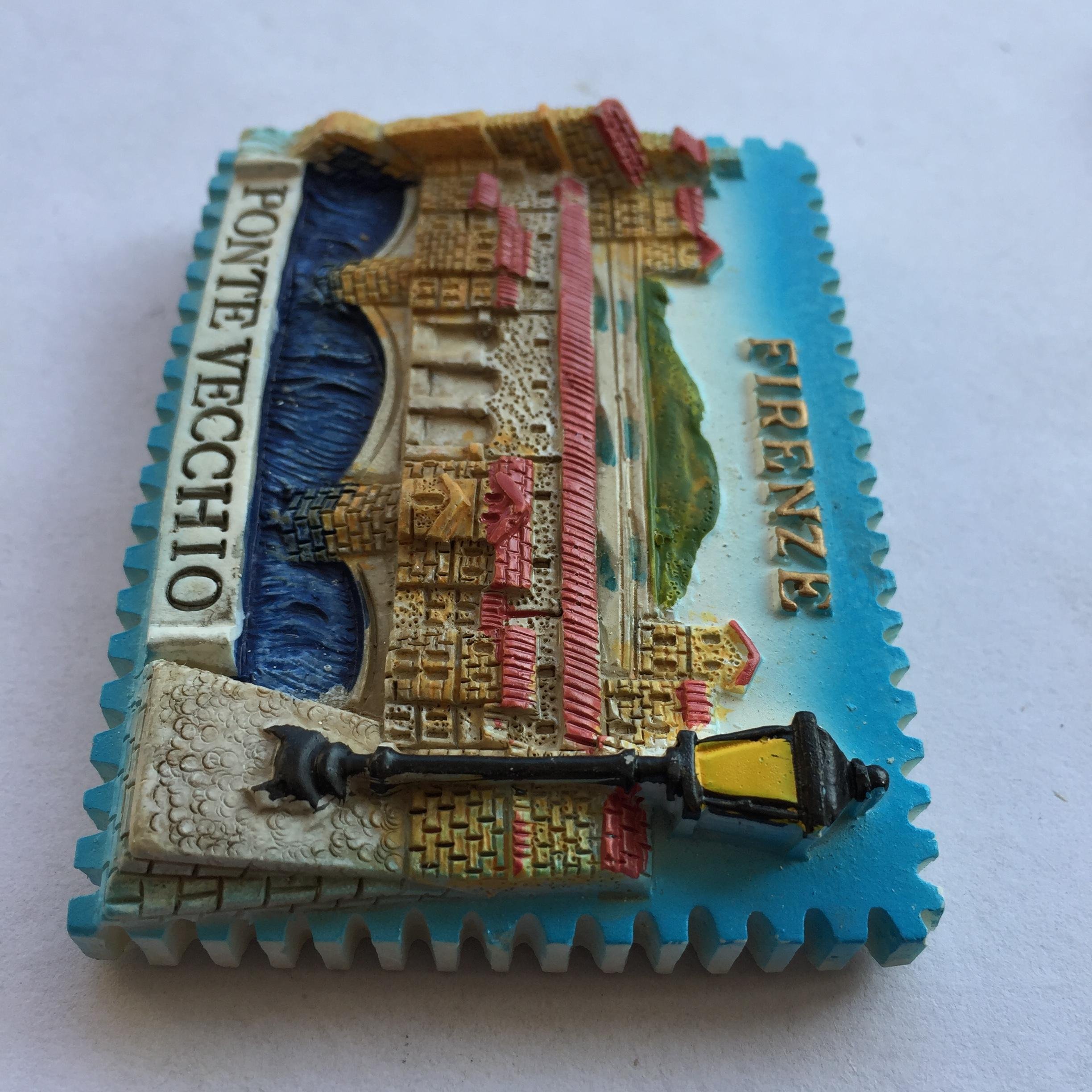 Imán Nevera Florencia Italia 3D - Resina, Hecho A Mano, 7x7 Cm, Recuerdo Turístico