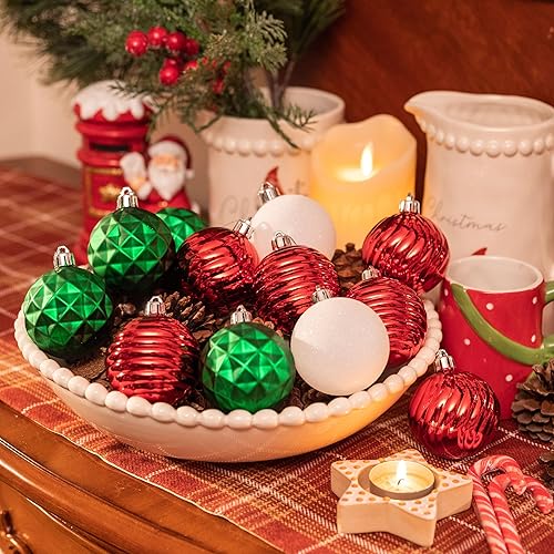 Miniatura 88 de Valery Madelyn Juego de adornos de Navidad para árbol de Navidad, 24 quilates, adornos de bolas inastillables de color azul marino, adorno colgante