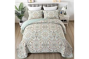 Green Bohemian Quilt Set