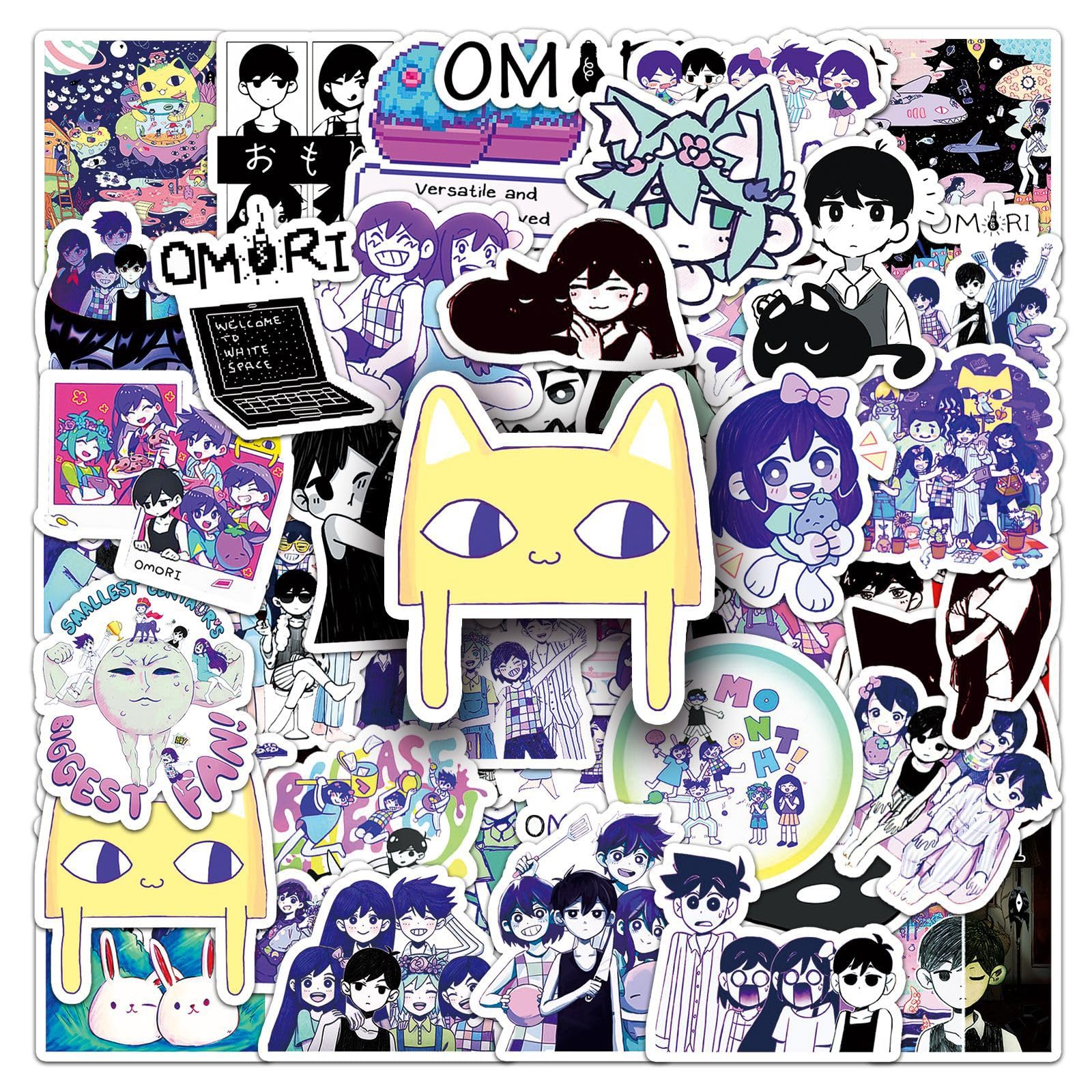 Bric Dodo Purple 50Pcs Omori Stickers Laptop Car Scrapbook Phone Skateboard Suitcase Luggage Bike Games Stickers Vinyl Waterproof Aesthetic Personalised Stickers