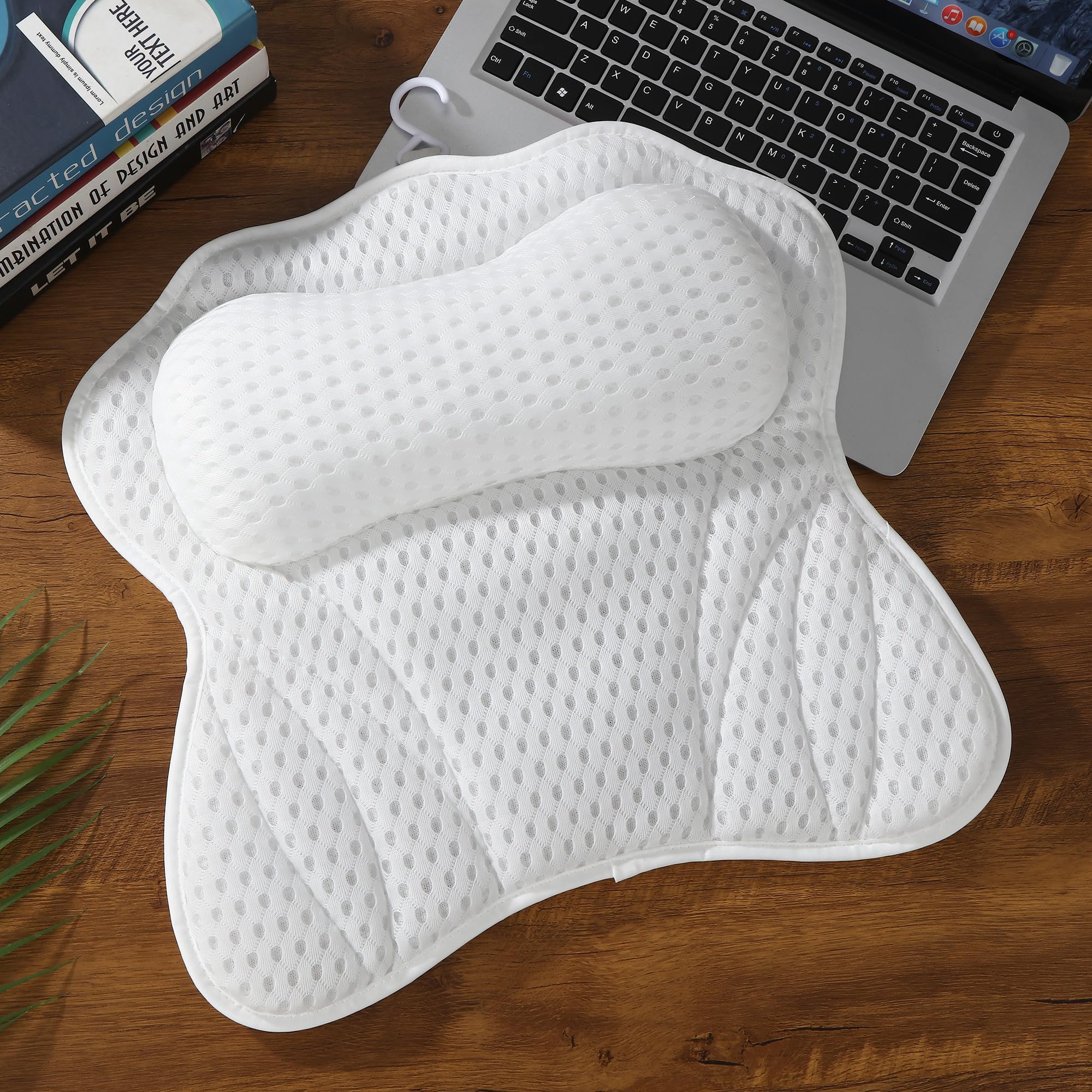 Coussin Baignoire, Coussin de Baignoire,Coussin Baignoire Adulte avec technologie 4D air mesh et avec 6 ventouses antidérapantes, soutient la tête, le cou, le dos, convient à toutes les baignoires (Bl