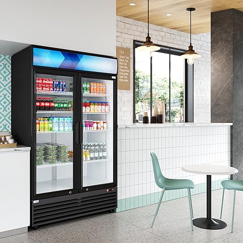 Vista 27 de KoolMore MDR-2D-GSLD - Refrigerador de 2 pulgadas de vidrio, comercial, de 45 puertas, de exhibición, enfriador vertical de bebidas con iluminación