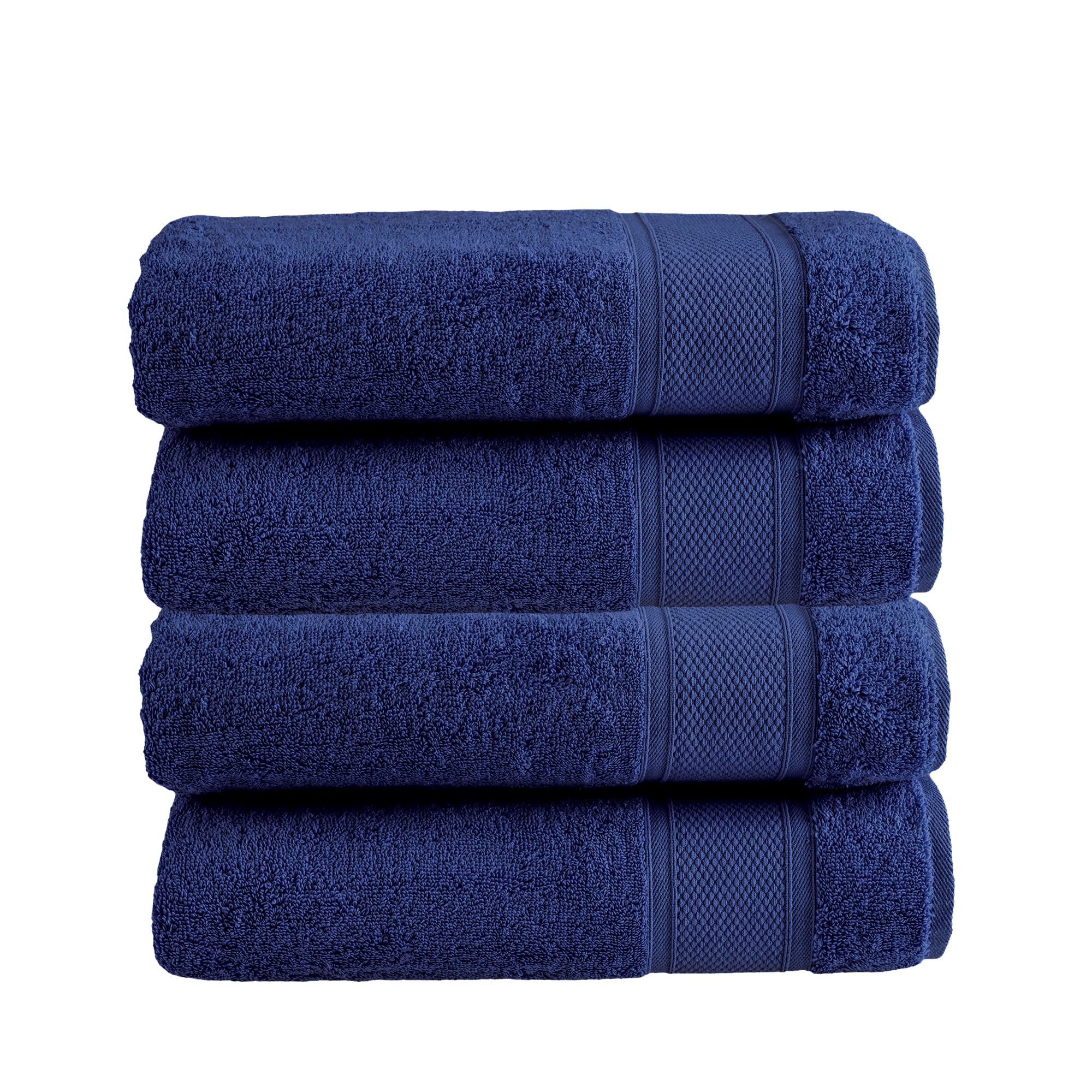 HALLEY 100% Turkish Cotton Bath Towels (Pack of 4) - Hotel & Spa Quality - Super Soft, Quick Drying & Absorbent Towels for Bathroom, Guest Room,
