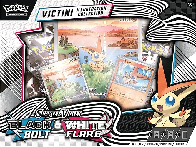 Pokemon TCG Scarlet & Violet 10.5 Unova Victini Illustration Collection - 4 Packs