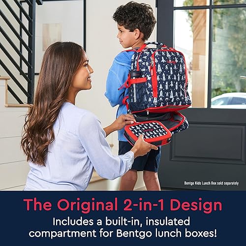 Miniatura 2 de Bentgo Kids Prints 2 en 1 mochila y lonchera aislada duradera, ligera, colorido estampado para niñas y niños, tela resistente al agua, correas con