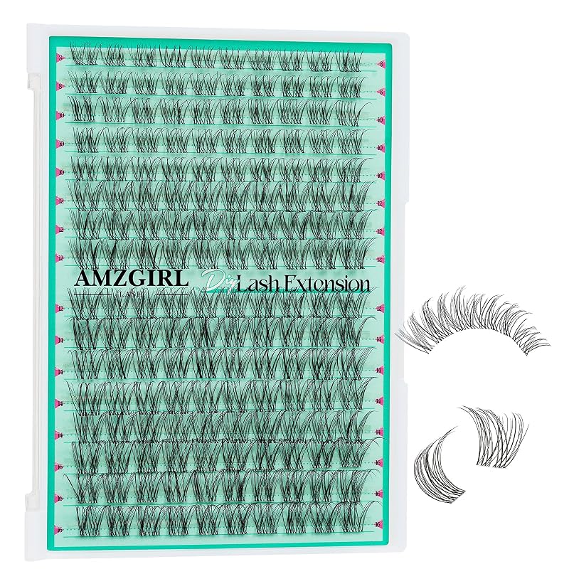 Cílios postiços em tufos AMZGIRL LASH, curvatura D, 8 a 16 mm, 160 unidades