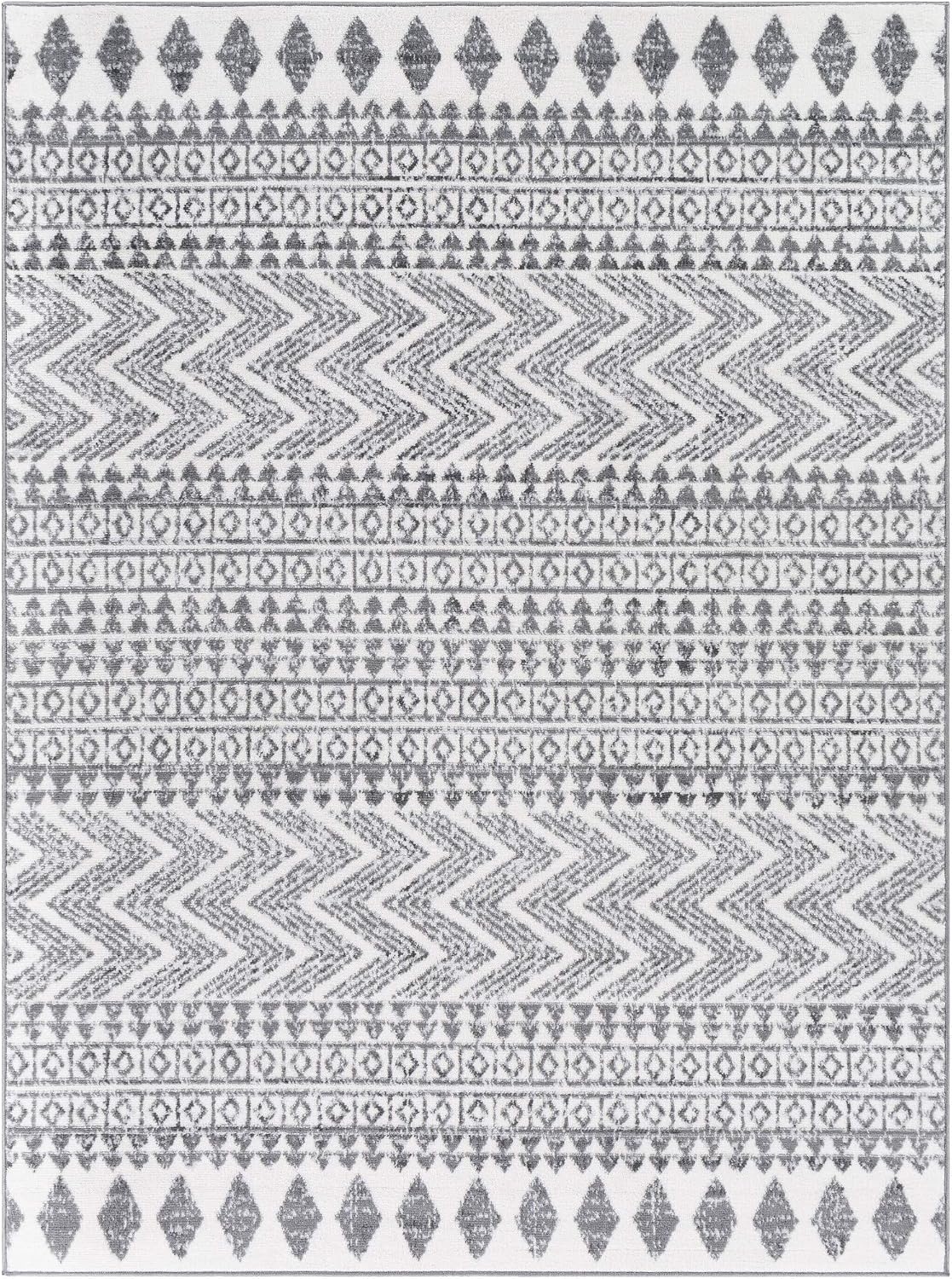 Livabliss Calliope Bohemian Moroccan Area Rug,5'3" x 7',Grey