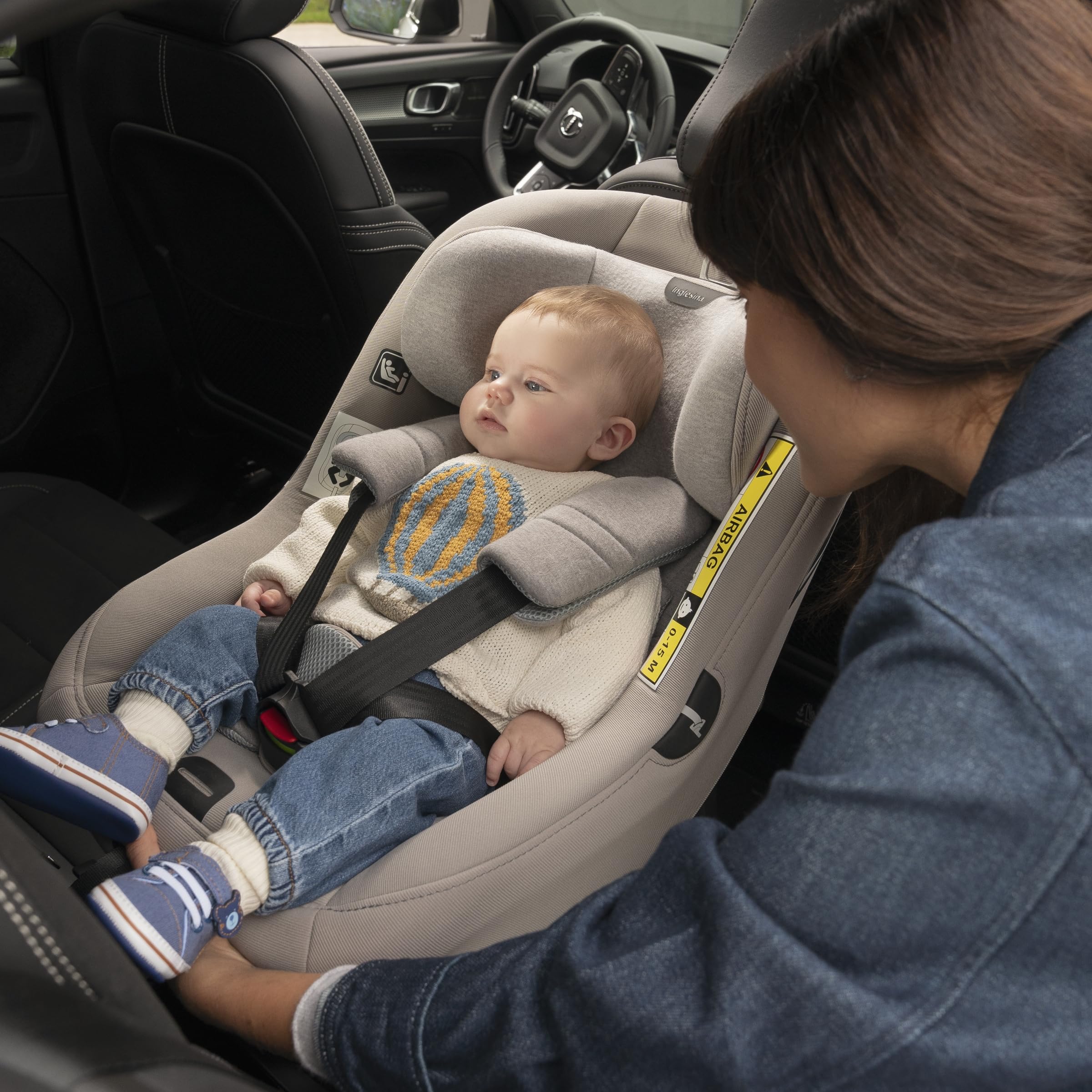 Inglesina Cartesio i-Size Seggiolino Auto, Isofix, per Bambini da 3 a 12 Anni circa, dai 100 ai 150 cm, Vulcan Black
