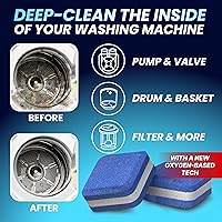 Vista 2 de Washing Machine Cleaner Pro Tablets para dueños de mascotas, paquete de 56, lavadora de carga frontal y superior, limpieza profunda, segura