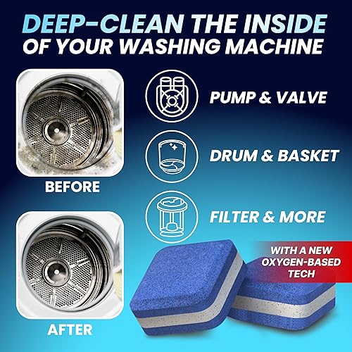 Miniatura 2 de Washing Machine Cleaner Pro Tablets para dueños de mascotas, paquete de 56, lavadora de carga frontal y superior, limpieza profunda, segura