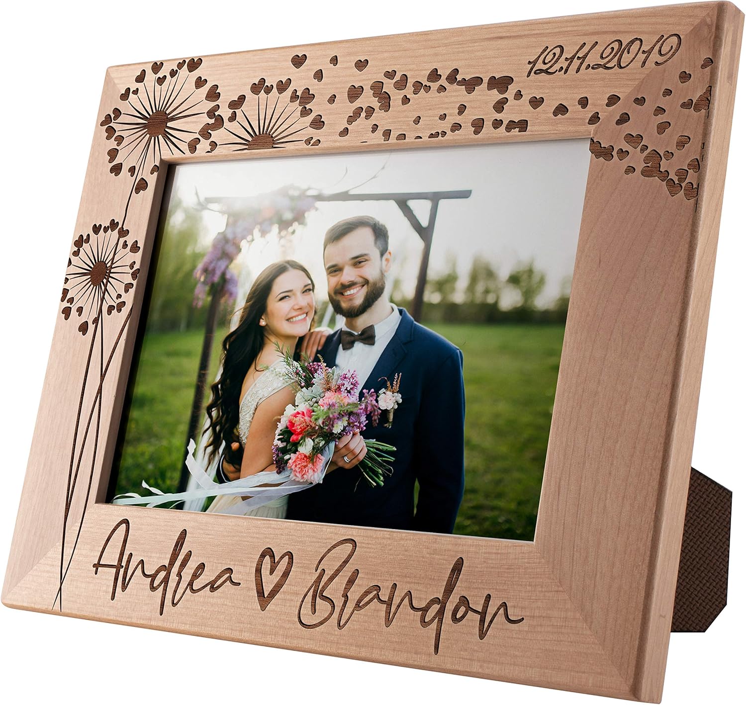 Be Burgundy Valentines Day Gifts for Her, Personalized Wedding Picture Frame 5x7 - You & Me, Romantic Wedding Gifts for The Couple, Custom Wedding Photo Frame, Anniversary, Engagement, Mr & Mrs Gifts