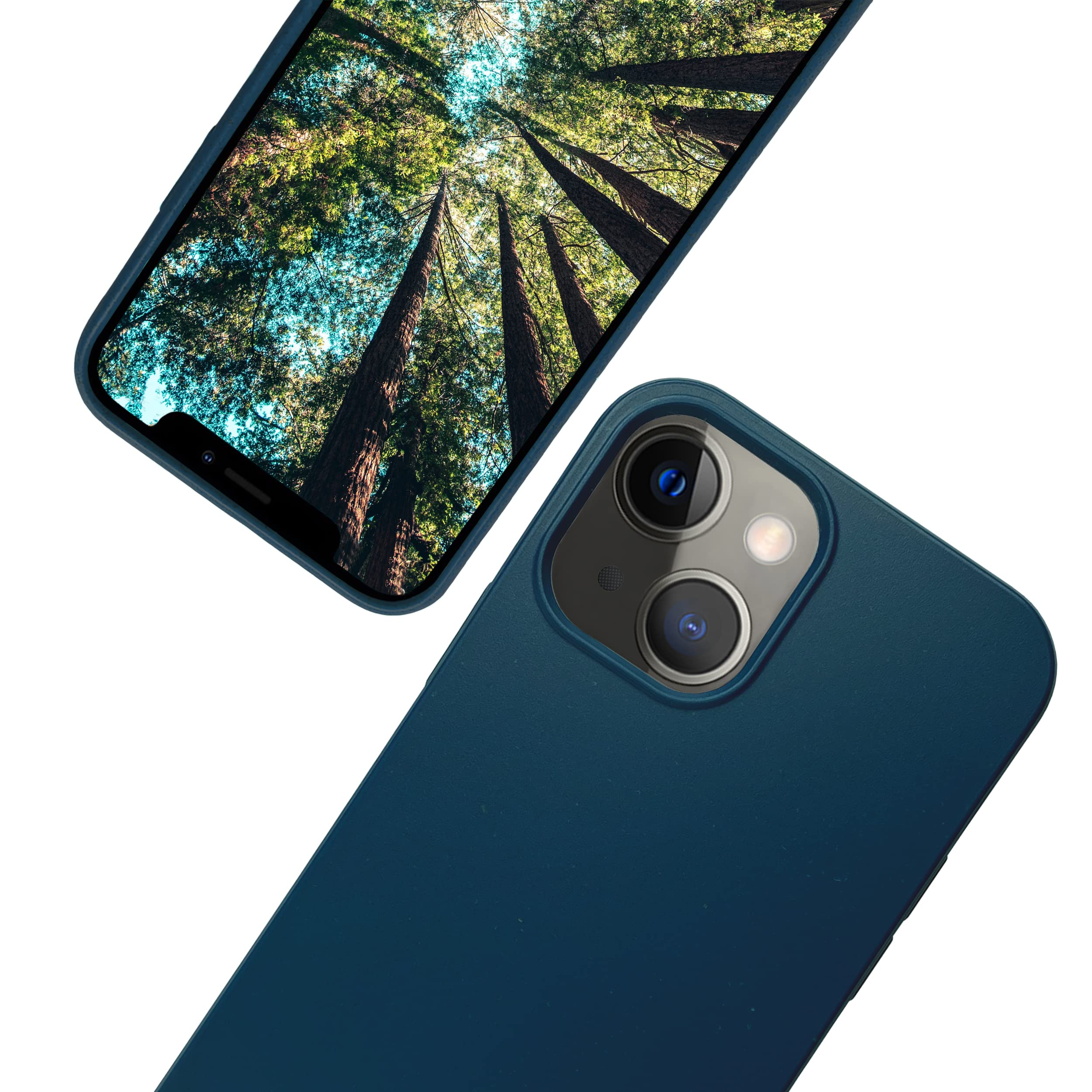 eplanitaEco Mobile Phone Case Compatible with iPhone 15, Plant Fiber, Drop Protection Cover, Durable and Sustainable (for iPhone 15, Dark Blue)