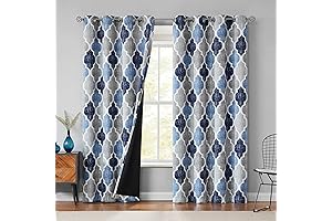 Stylish Blue Grey Beauoop Curtains: 84" Blackout Panels