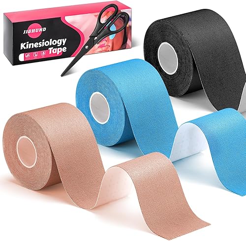 3 rollos de cinta de kinesiología, 3 colores, 2 pulgadas x 16.4 pies, cinta deportiva sin cortar con tijeras, cinta elástica atlética impermeable
