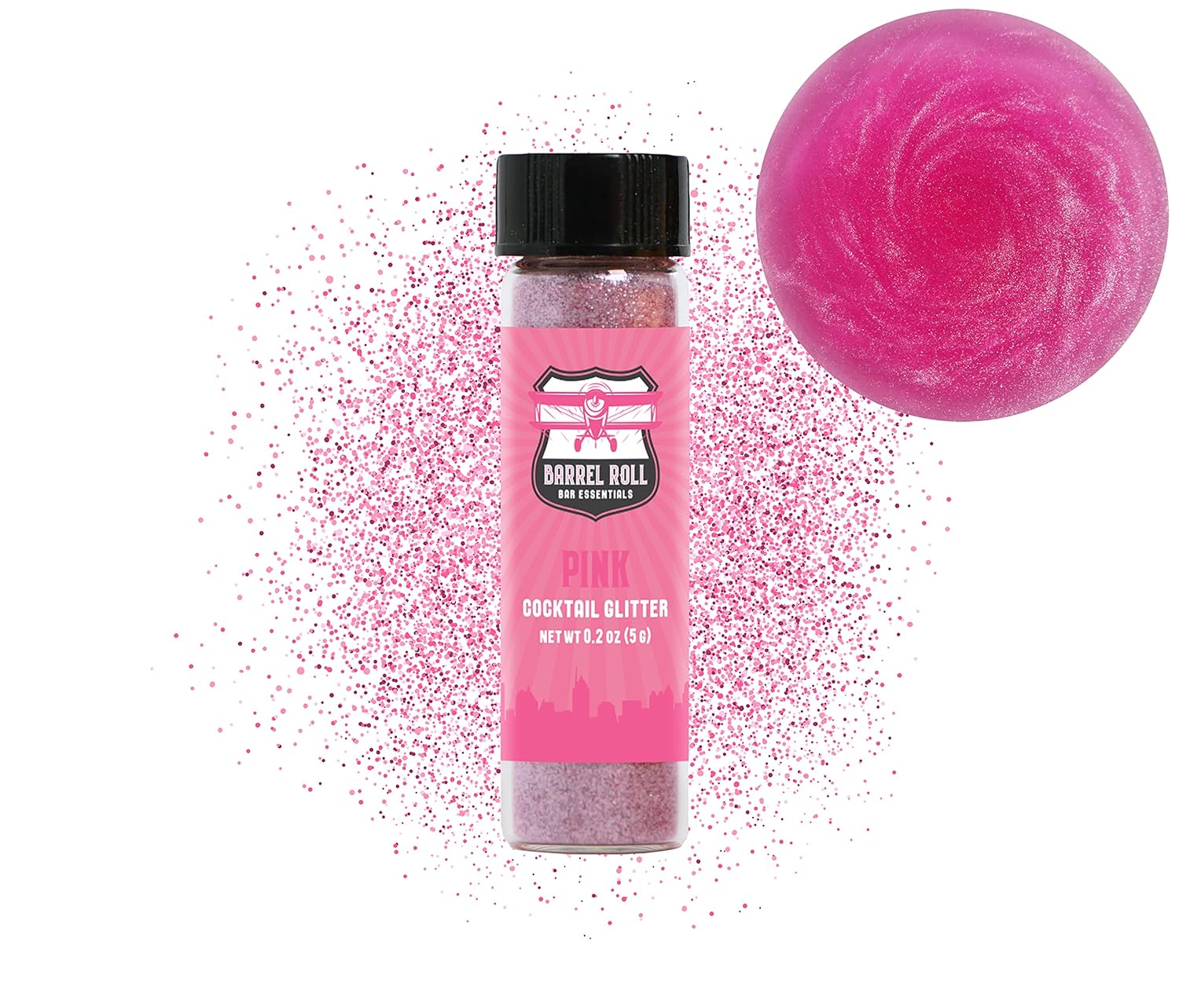 Barrel Roll Bar Essentials Pink Cocktail Glitter Sparkly