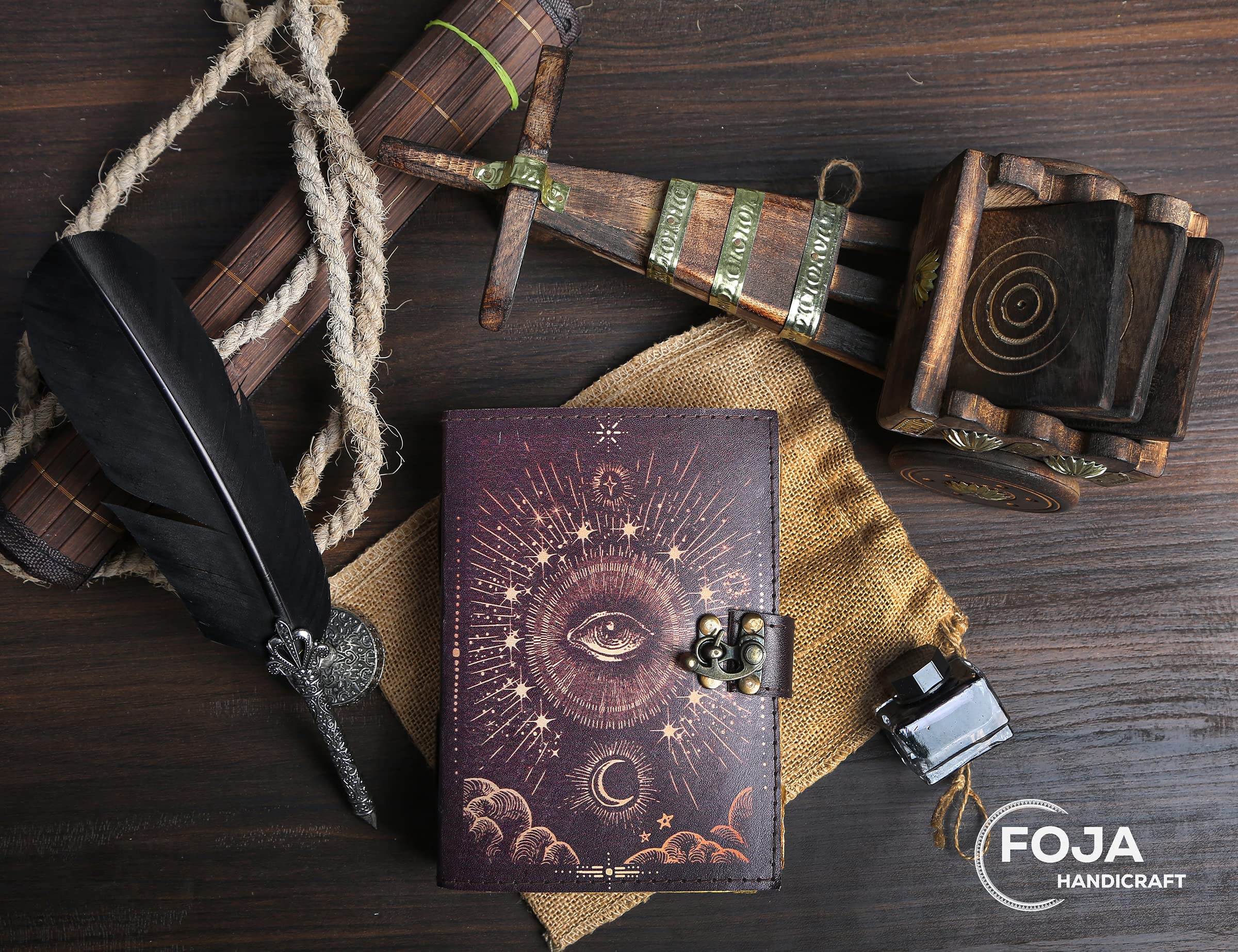 Amazon.com: Galaxy with Eye Vintage Leather Journal for Men