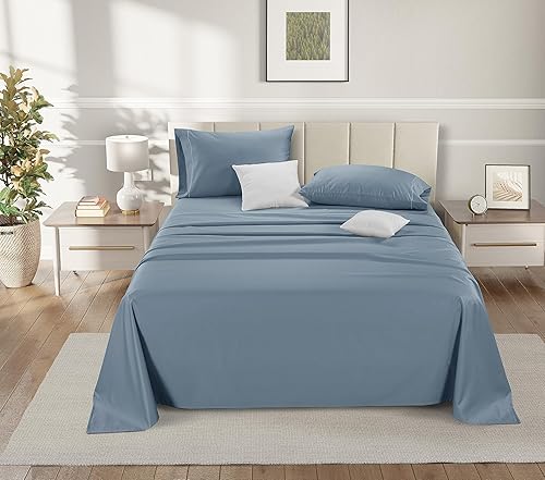 Miniatura 2 de LANE LINEN Juego de sábanas Split King de 1200 hilos, 100% algodón egipcio para cama dividida tamaño King, juego de sábanas de 5 piezas, suaves y