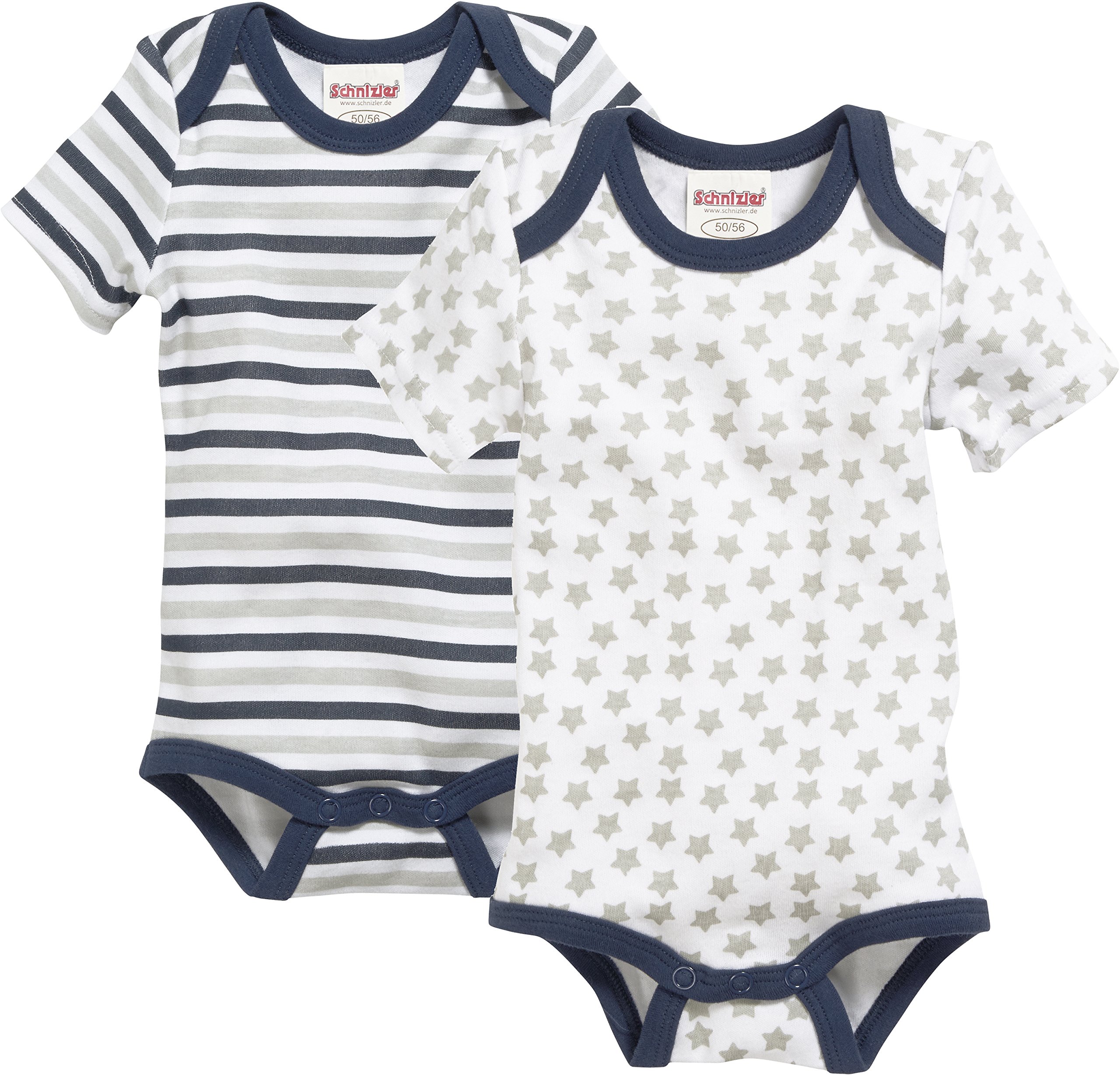 Playshoes Kurzarm, 2er Pack Sterne, Oeko-tex Standard 100 Body Unisex Baby, Blue (Original 900), 62 (Manufacturer Size: 62/68)