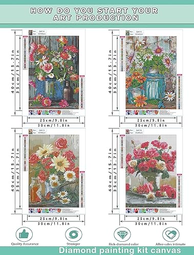 Miniatura 8 de EWJRNSF Paquete de 6 kits de pintura de diamantes 5D para adultos, kits de arte de diamantes de paisaje, juegos de arte de diamantes, kits de