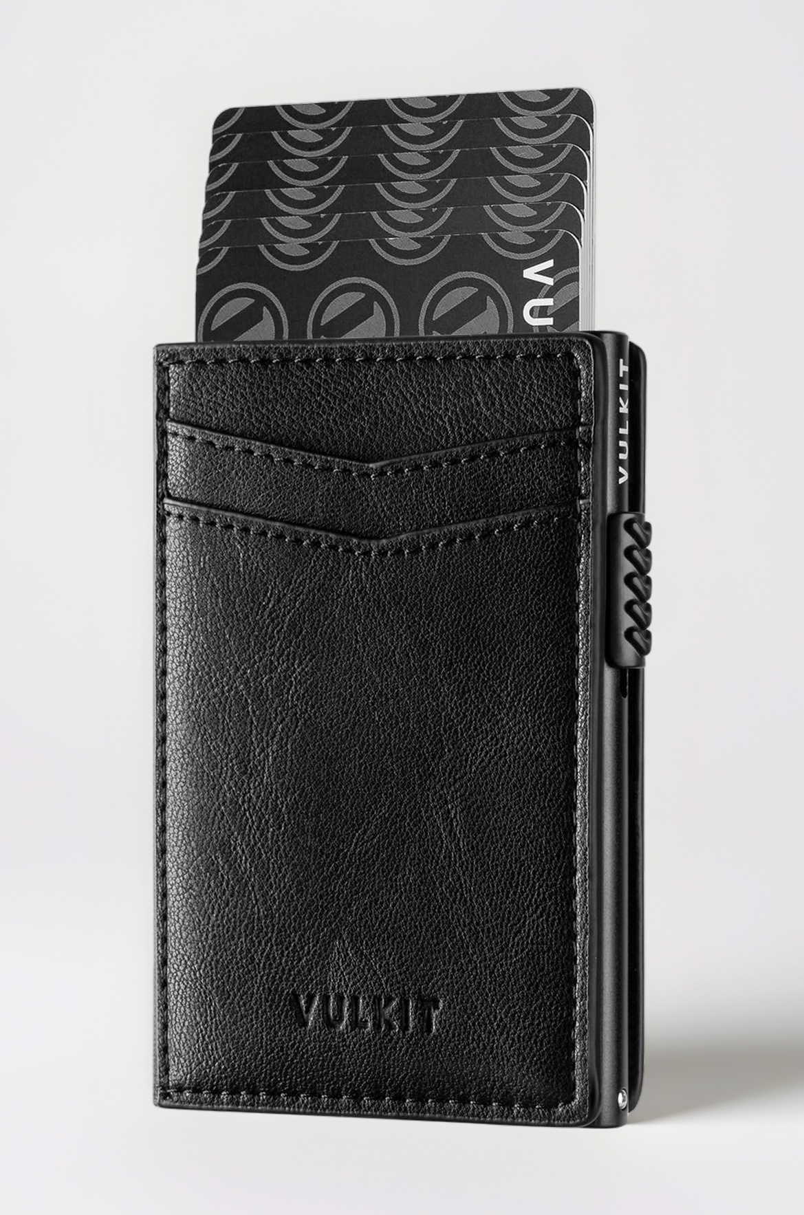 VULKIT Leather Men Wallet(black)